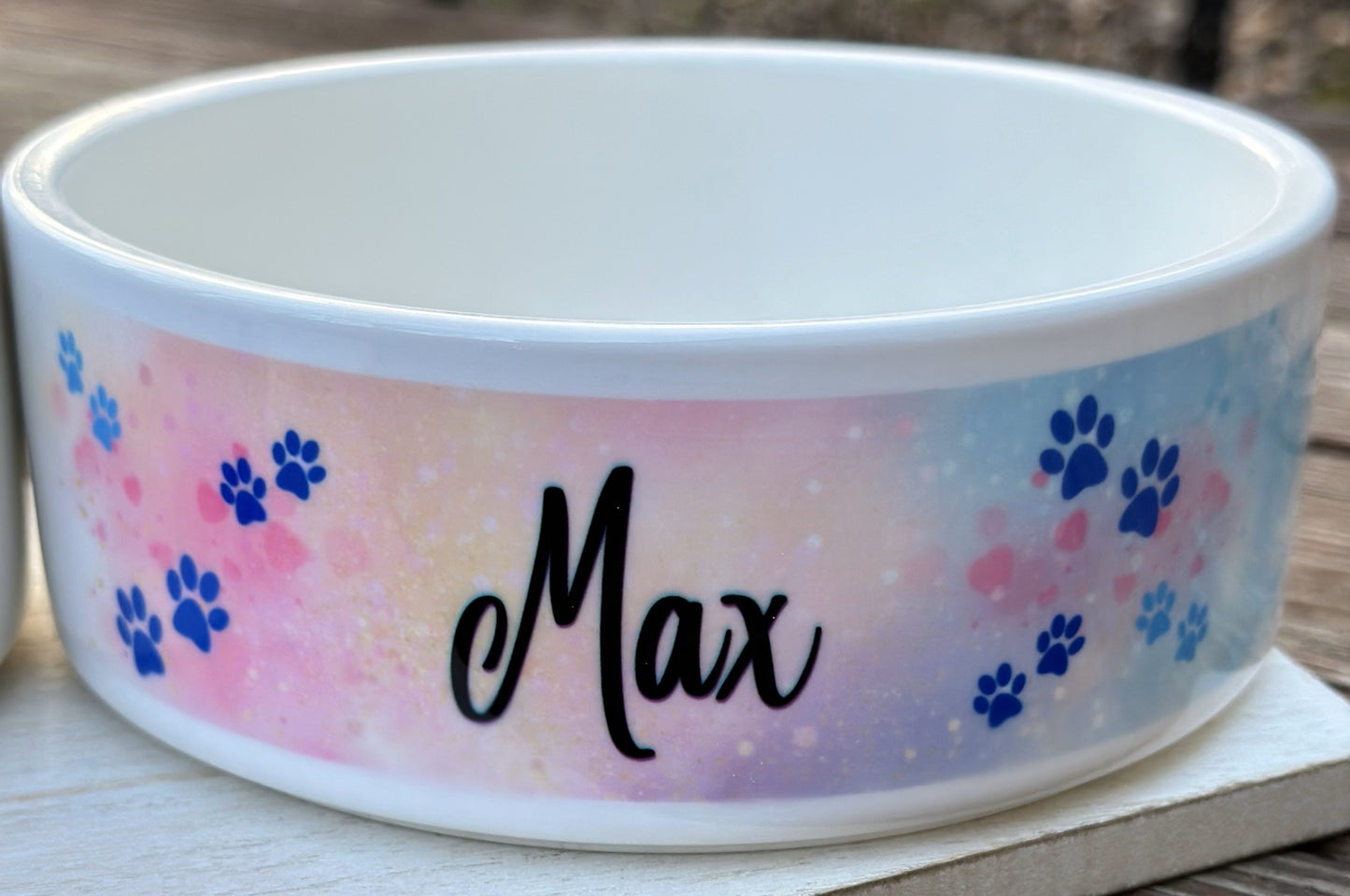Personalized Ceramic Pet Food Bowls, Medium Size, 2.5 Cup