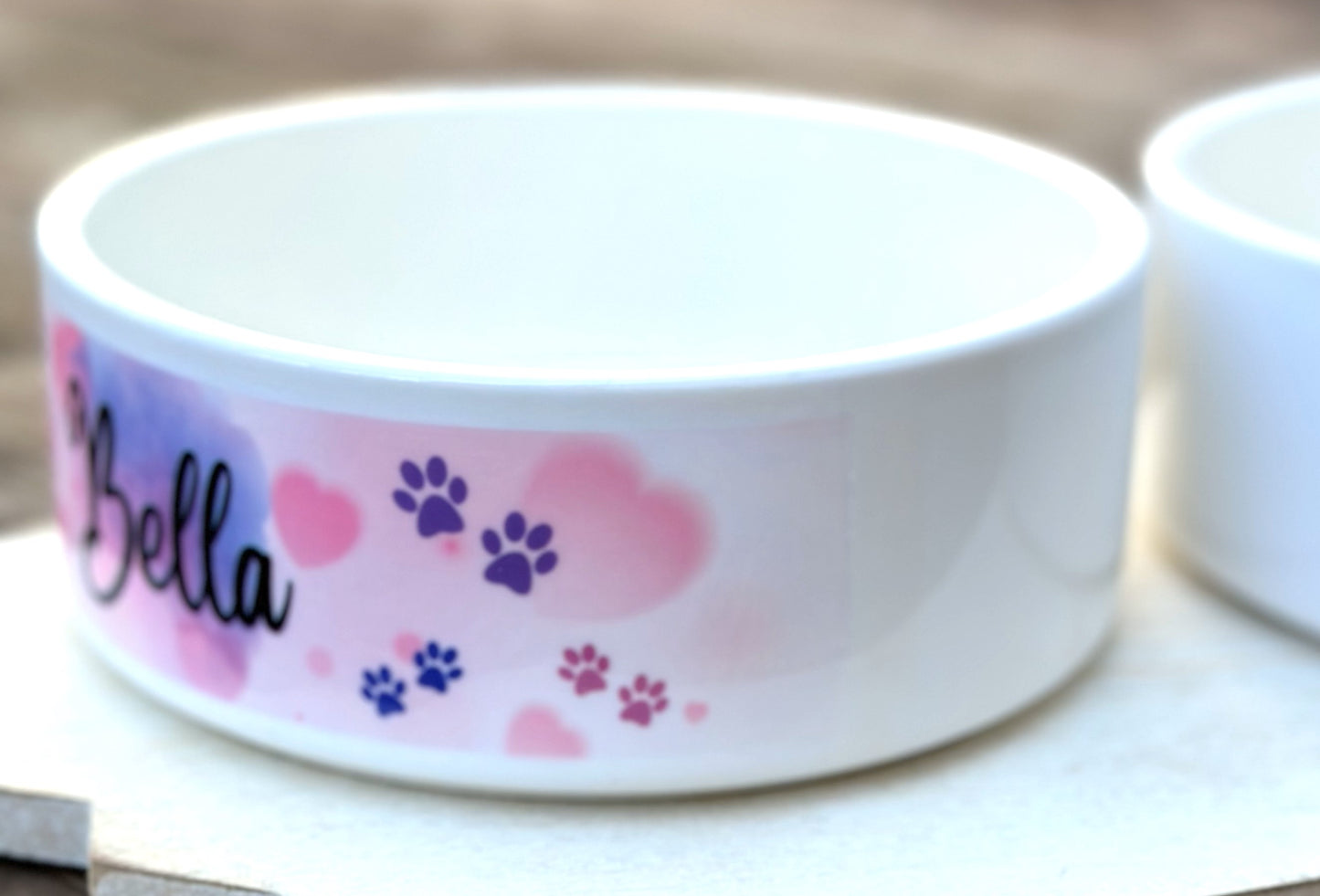 Personalized Ceramic Pet Food Bowls, Medium Size, 2.5 Cup