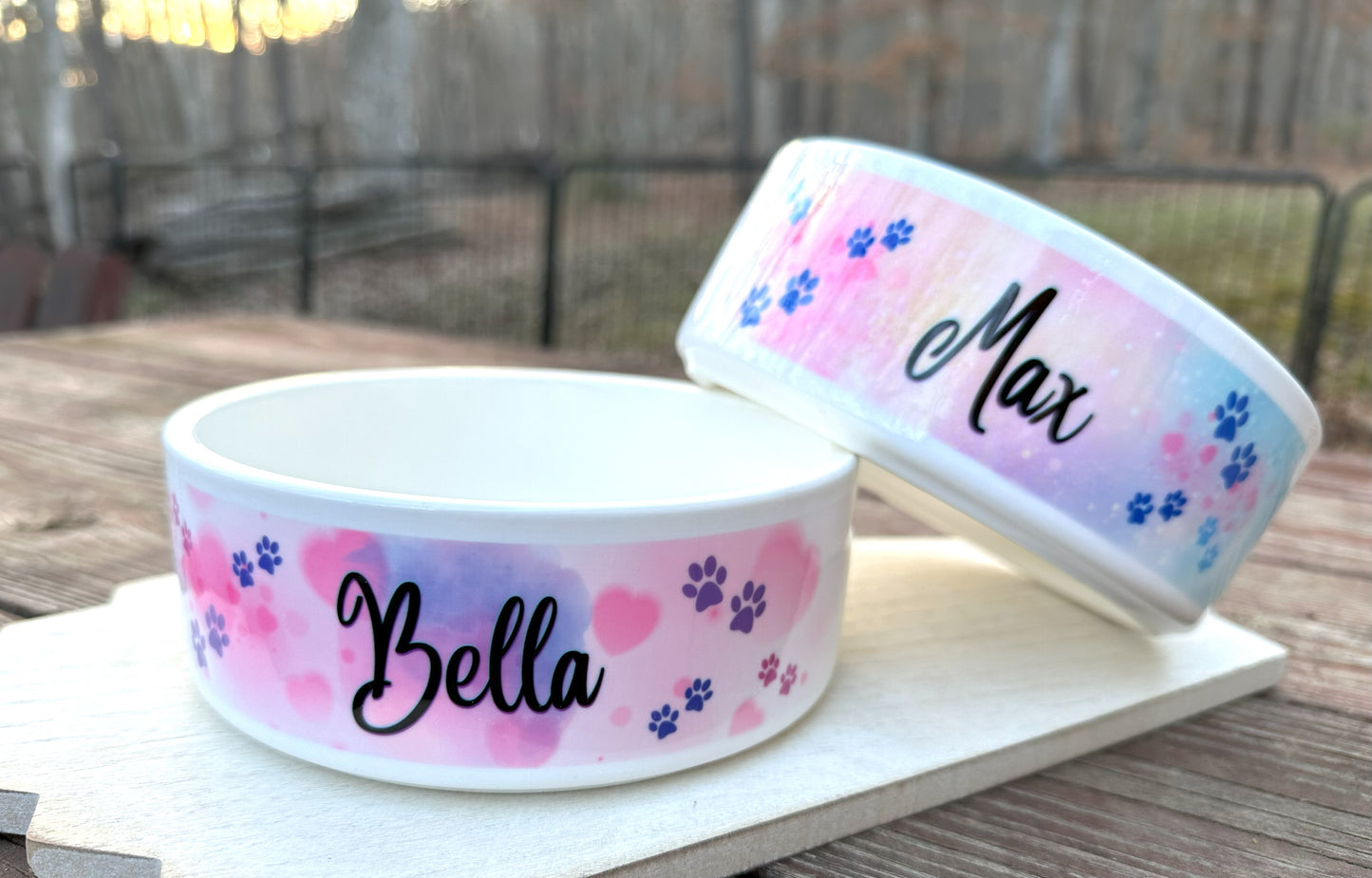 Personalized Ceramic Pet Food Bowls, Medium Size, 2.5 Cup
