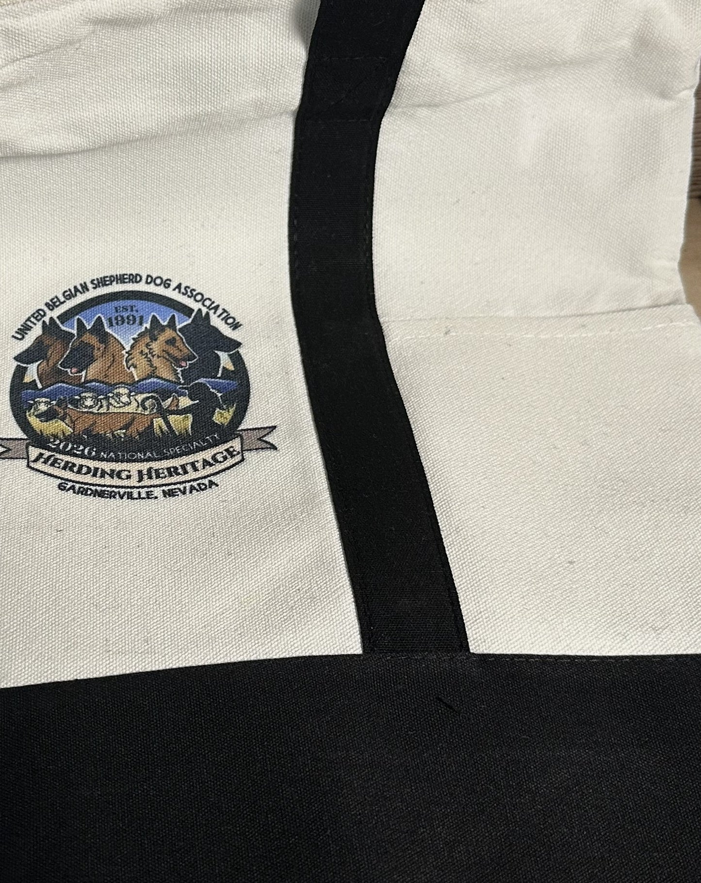 UBSDA Logo Zipper Canvas Tote Bag
