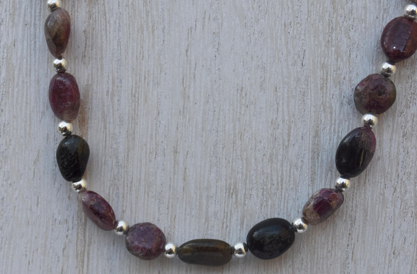 Tourmaline Necklace and Earring Set, Sterling Silver, Gift Set