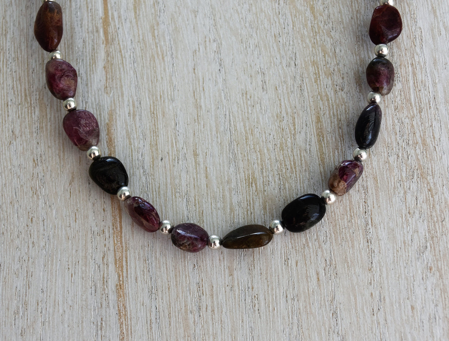 Tourmaline Necklace and Earring Set, Sterling Silver, Gift Set