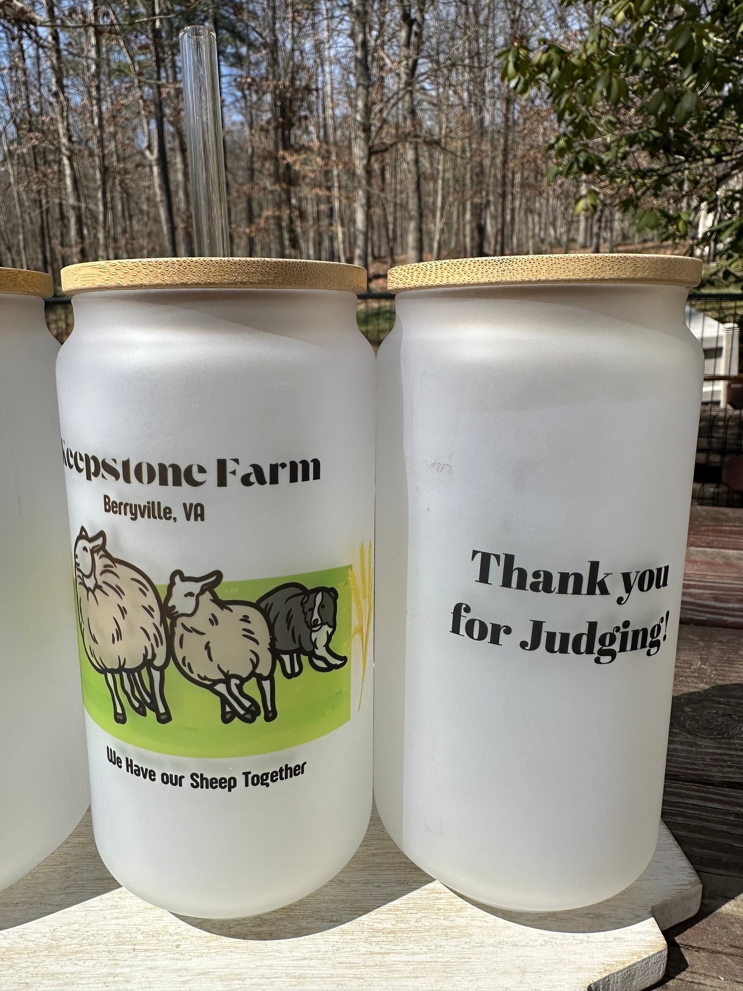 Herding Judge Frosted Glass Beer Can Mug Thank You Gift, 18oz Iced Coffee Cup