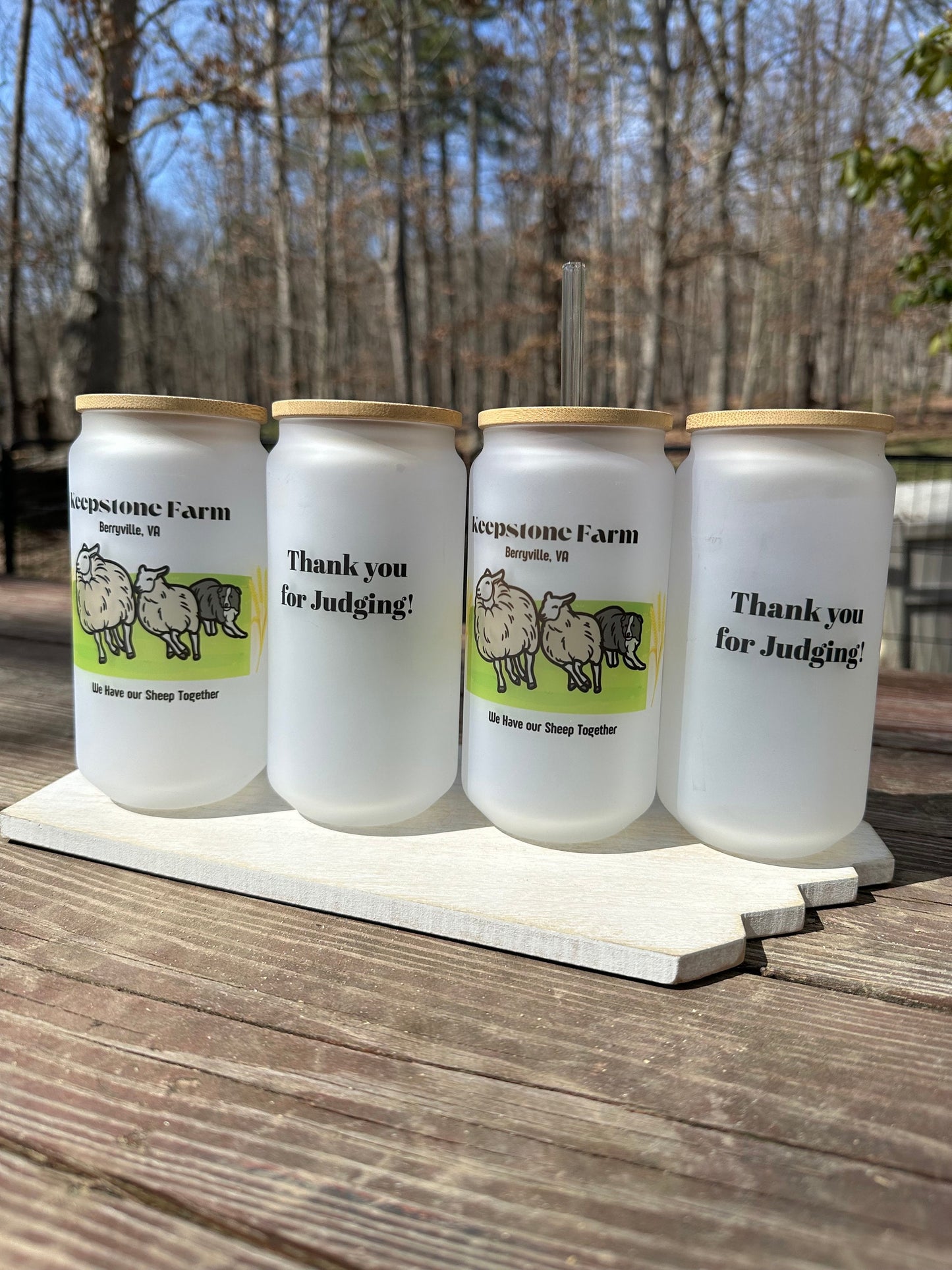 Herding Judge Frosted Glass Beer Can Mug Thank You Gift, 18oz Iced Coffee Cup