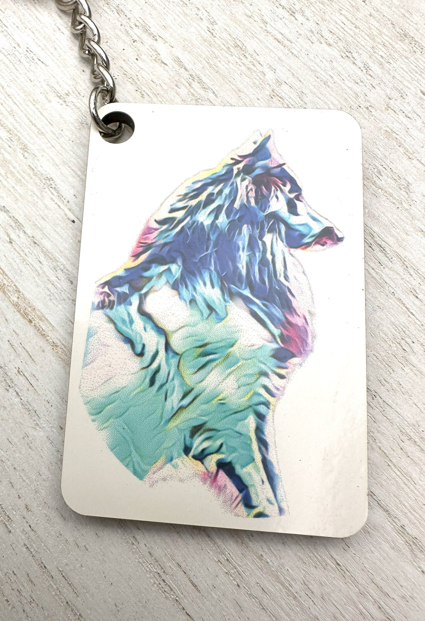 Belgian Sheepdog Keychain, Double Sided Groenendael Silhouette
