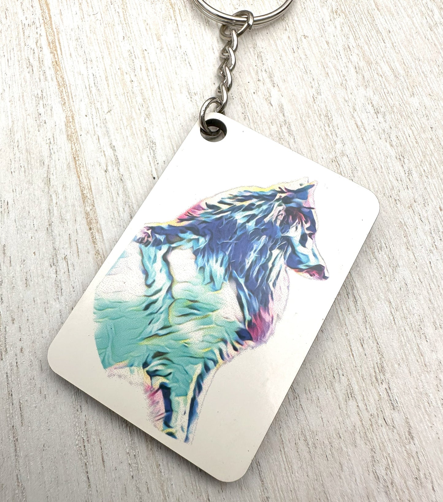 Belgian Sheepdog Keychain, Double Sided Groenendael Silhouette