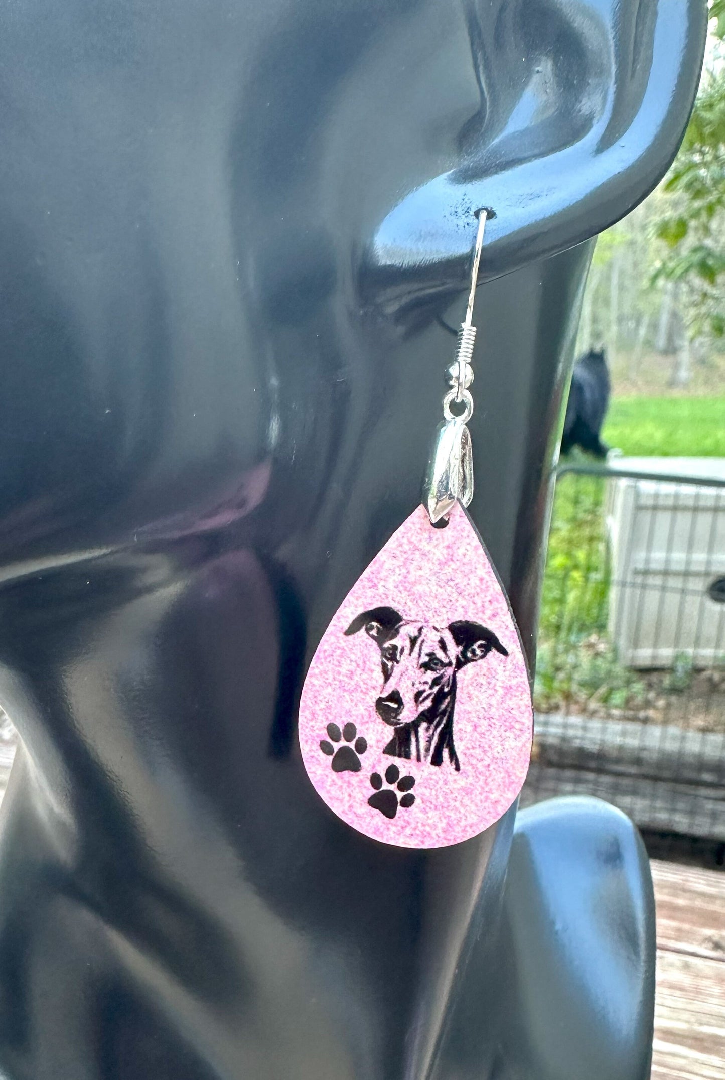 Azawakh Dog Breed Earrings, Silver Plated Ear Wires