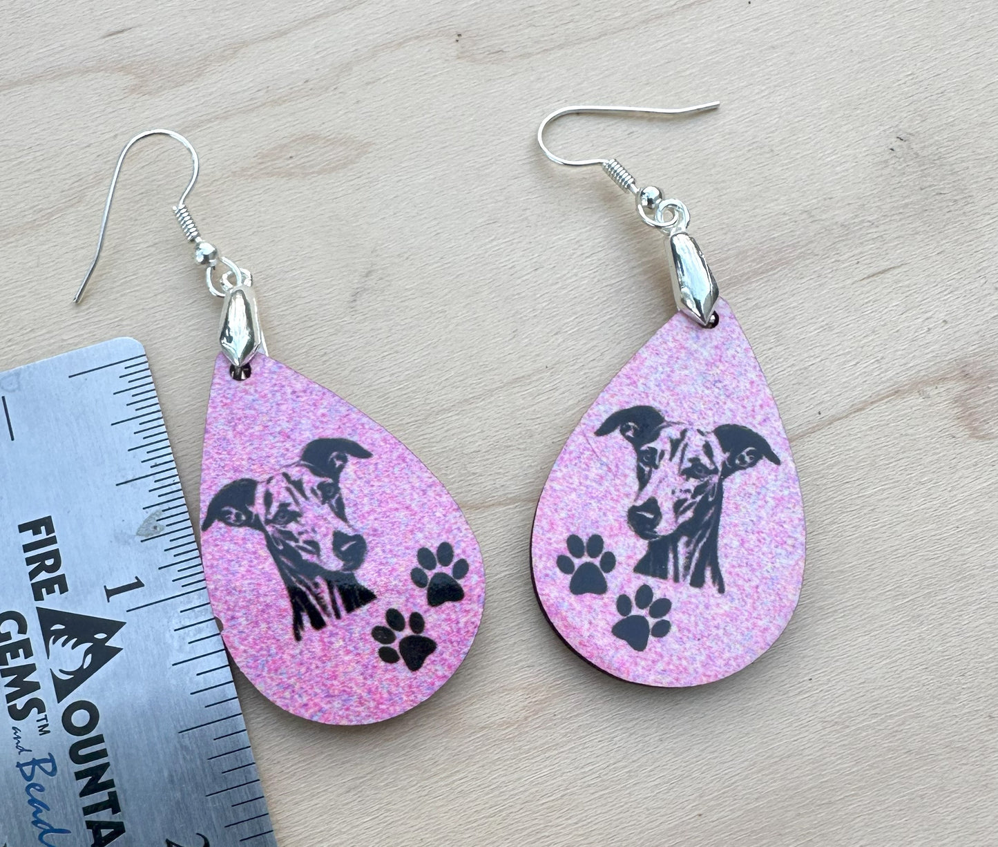 Azawakh Dog Breed Earrings, Silver Plated Ear Wires