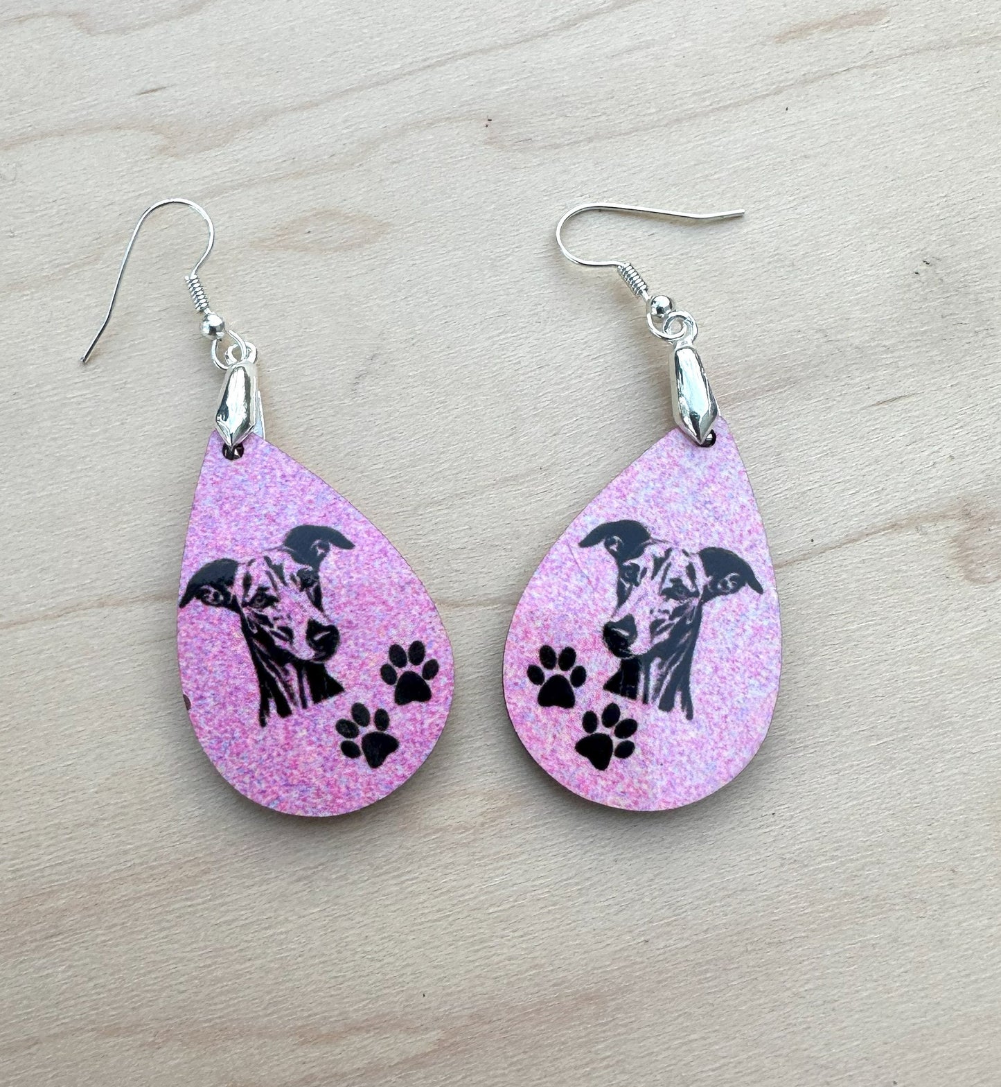 Azawakh Dog Breed Earrings, Silver Plated Ear Wires