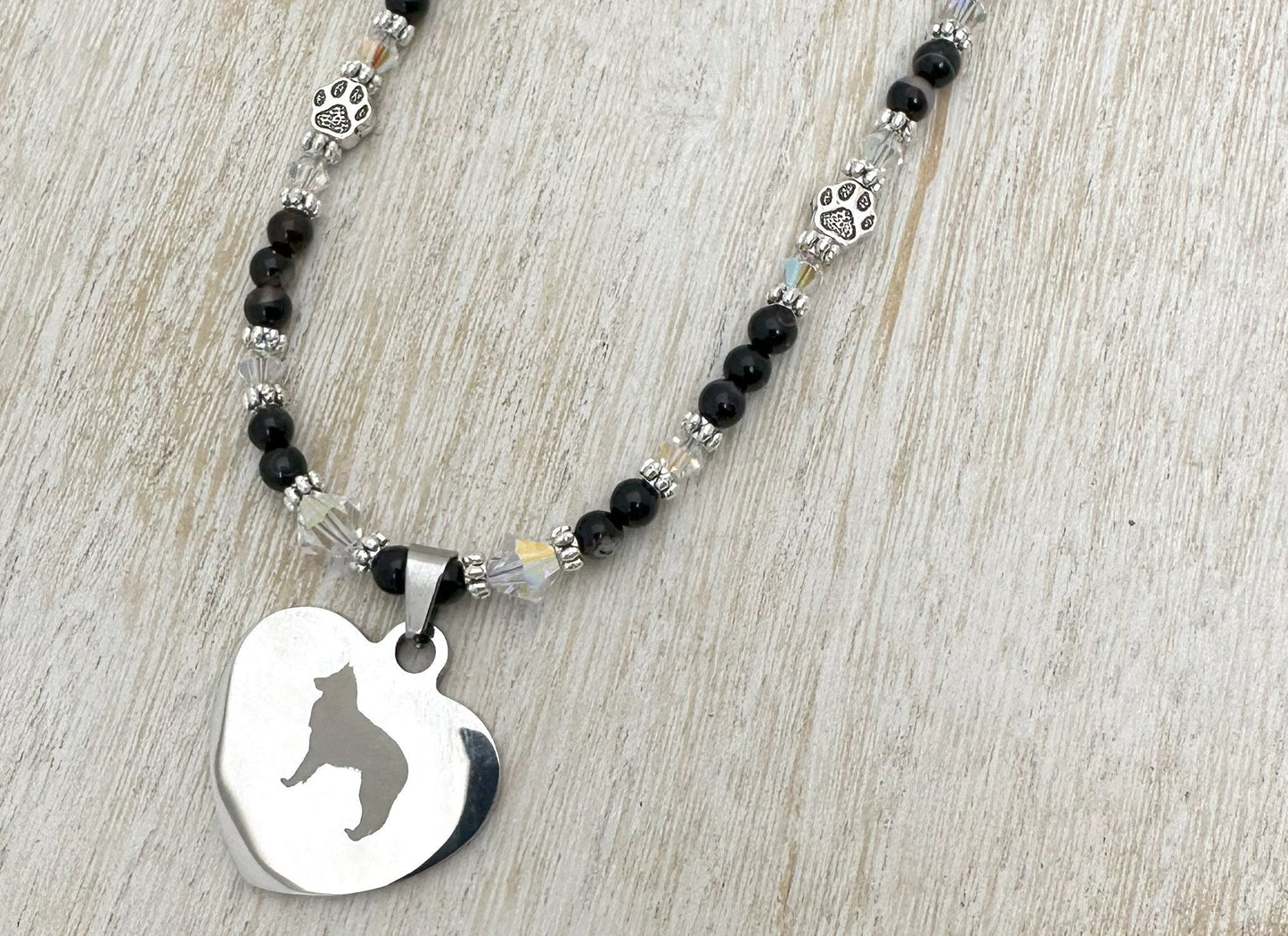Handmade Belgian Sheepdog Necklace, 20"