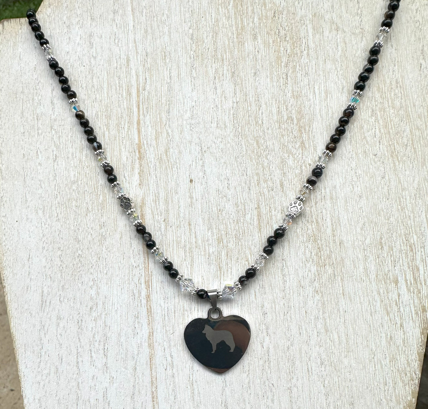 Handmade Belgian Sheepdog Necklace, 20"
