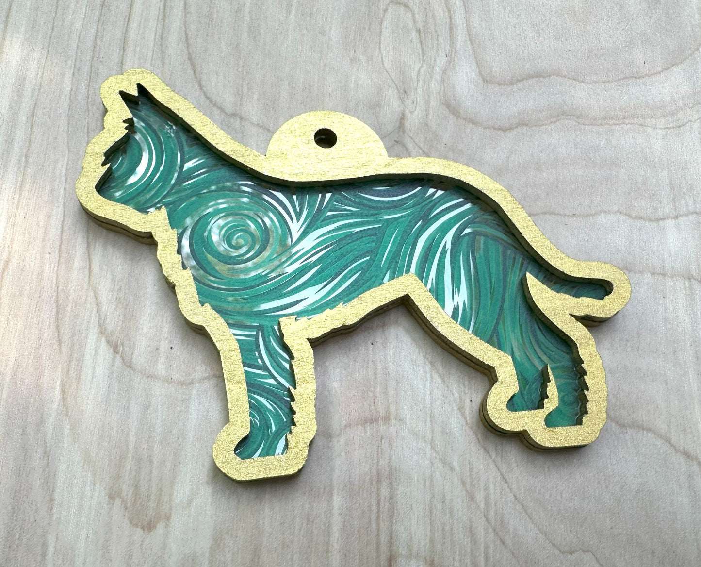 Berger Picard Sun Catcher, Gold and Green, Window Decoration