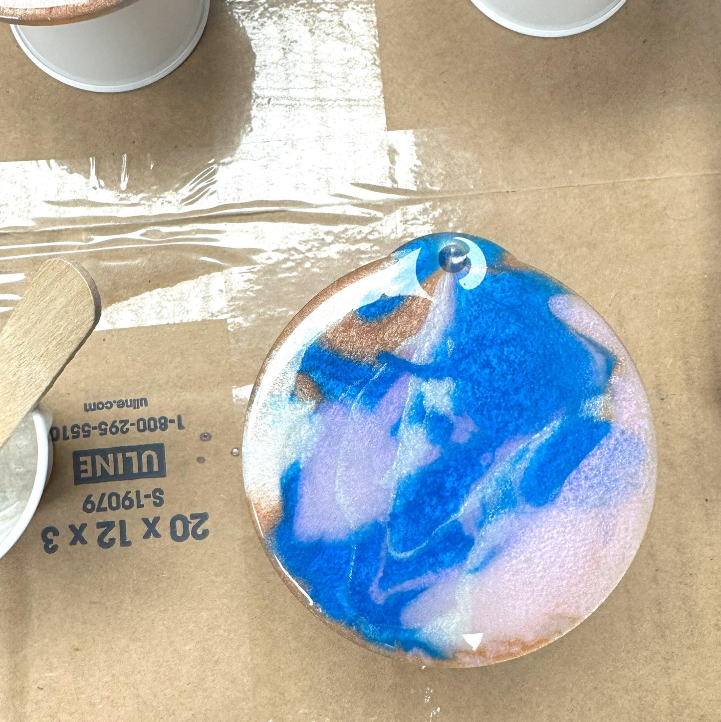 Personalized Paw Print Ornament, Resin and Wood