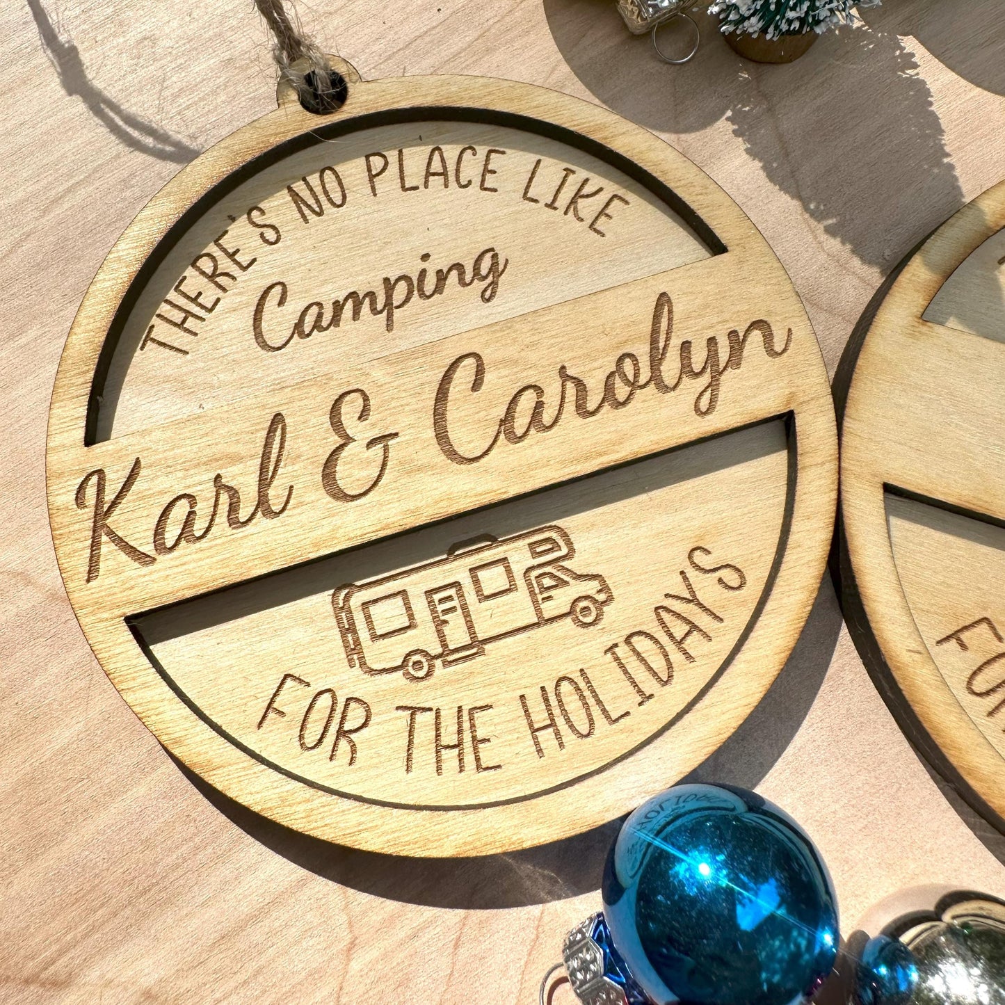 Personalized Class C RV No Place Like Camping Ornament