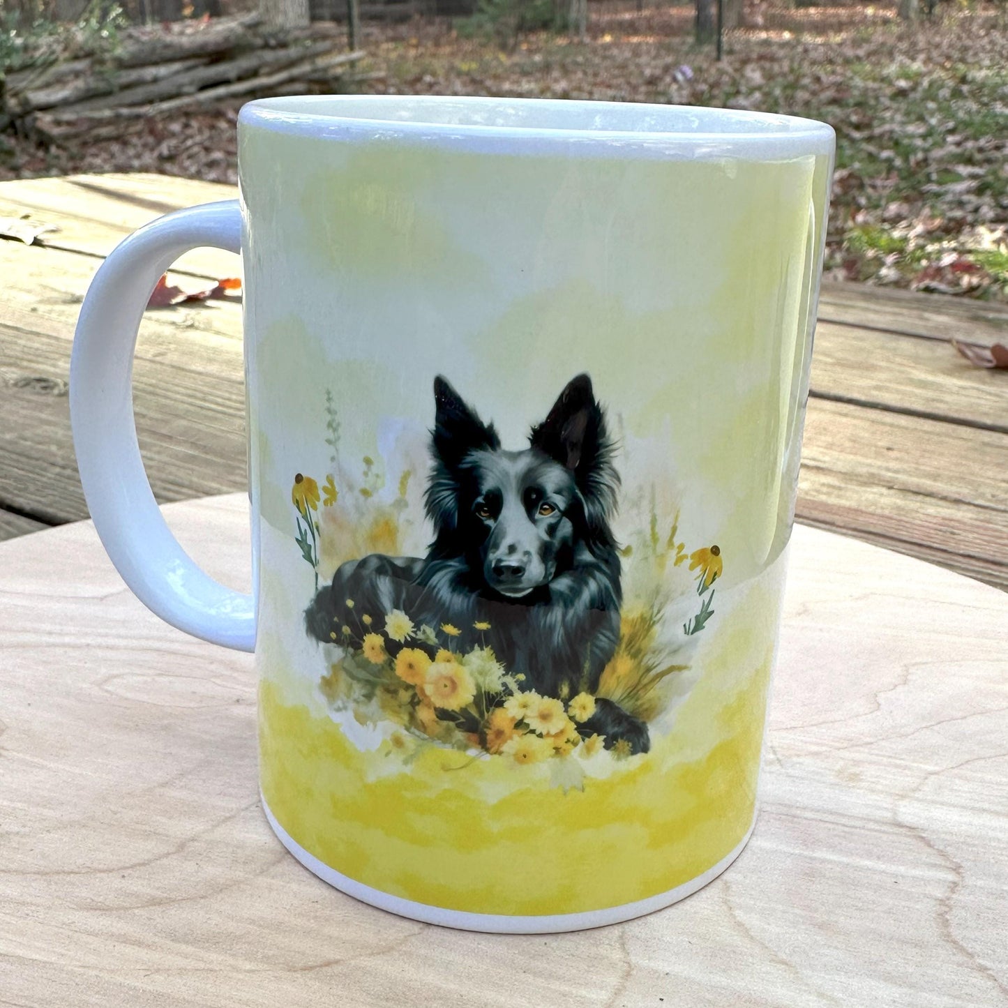 Belgian Sheepdog Ceramic 15oz Mug, Groenendael Coffee Cup