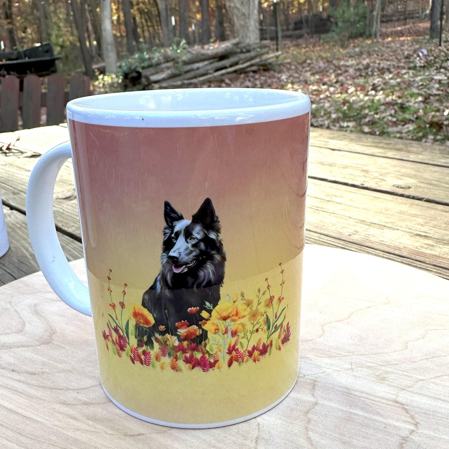 Belgian Sheepdog Ceramic 15oz Mug, Groenendael Coffee Cup