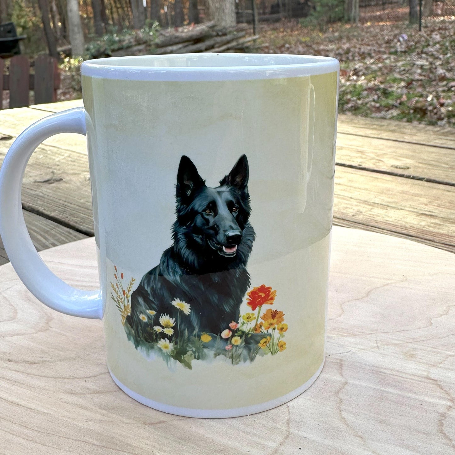 Belgian Sheepdog Ceramic 15oz Mug, Groenendael Coffee Cup
