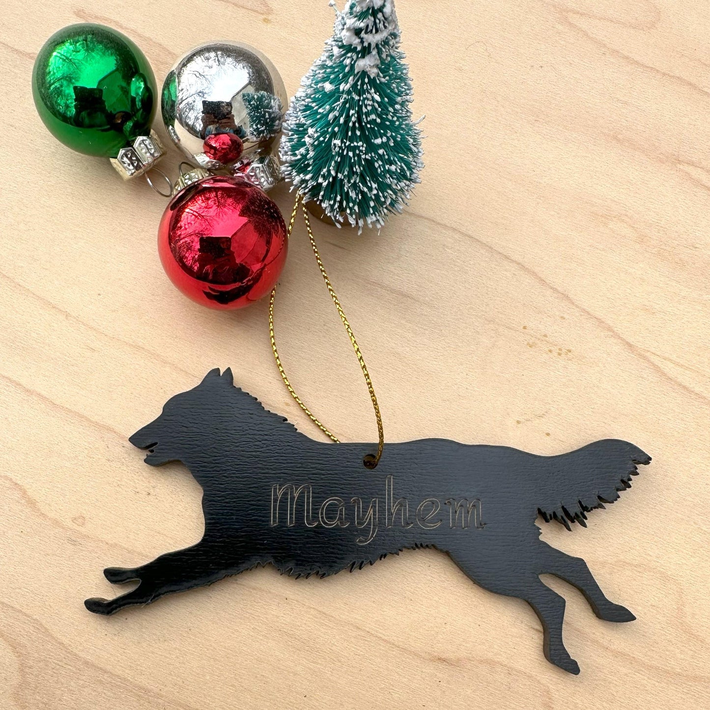 Belgian Sheepdog Personalized Christmas Ornament, Groenendael Decorations