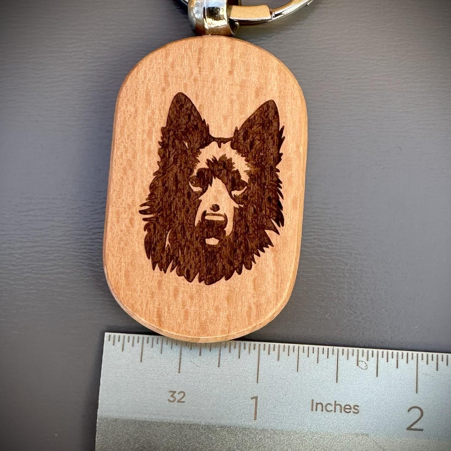 Belgian Sheepdog Wooden Keychain