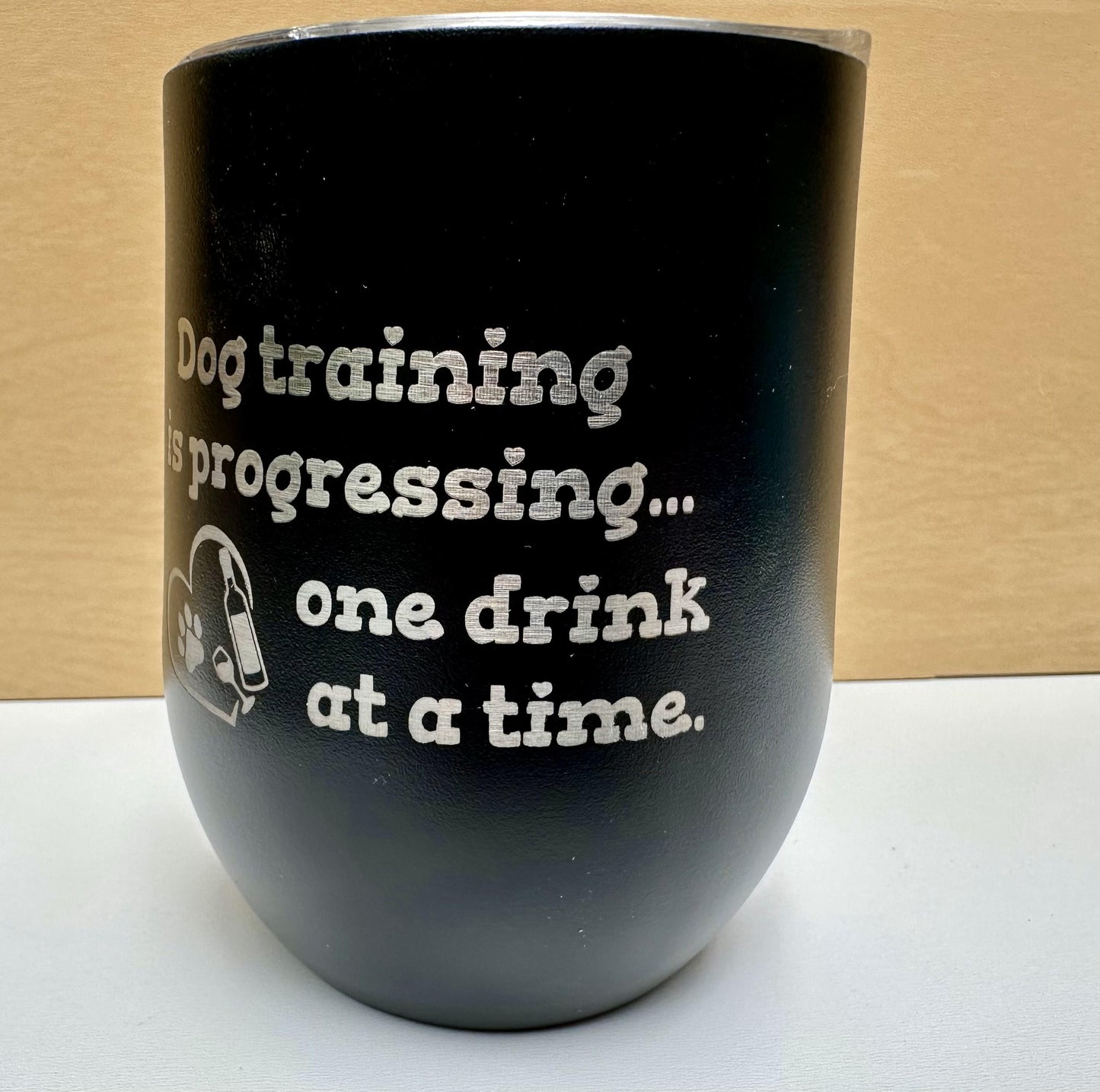 Funny Dog Training and Drinking Wine Tumbler