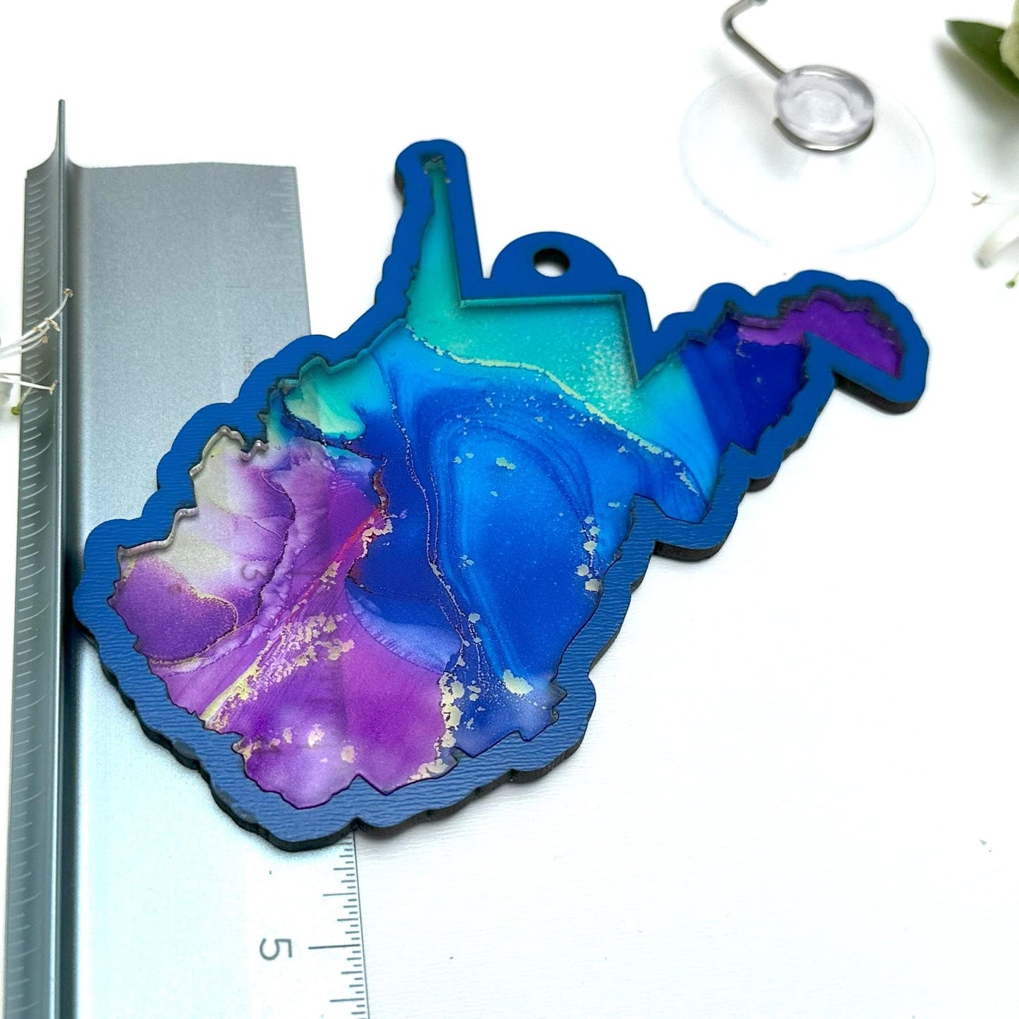 Acrylic Inlay West Virginia Suncatcher, WV Lover Gift