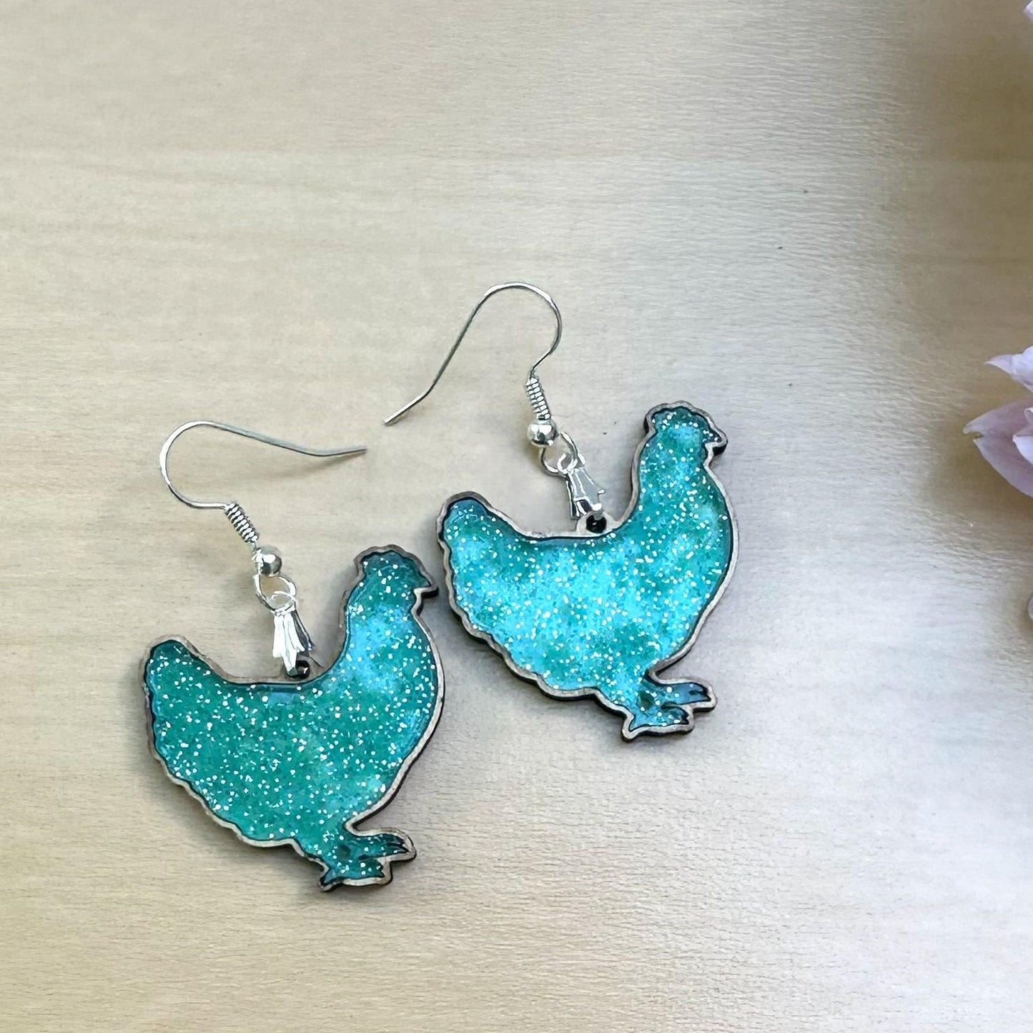 Chicken Mama Acrylic Inlay Earrings