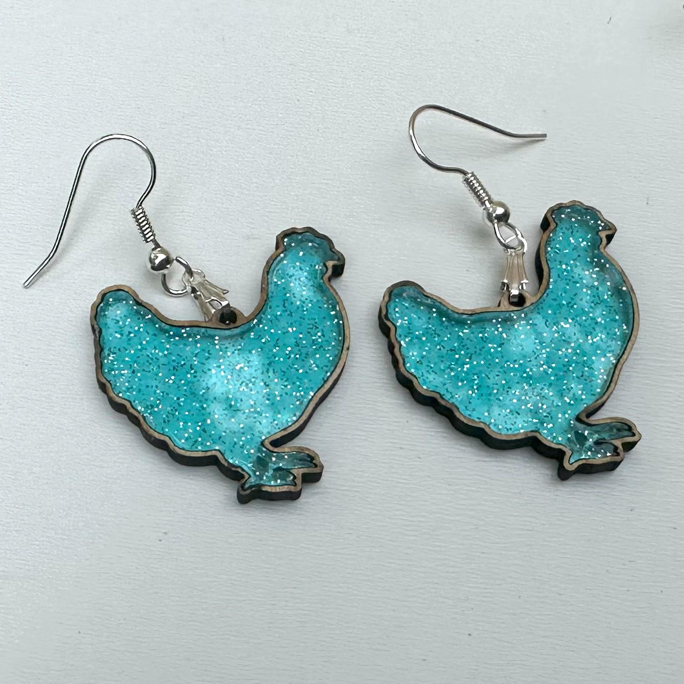 Chicken Mama Acrylic Inlay Earrings