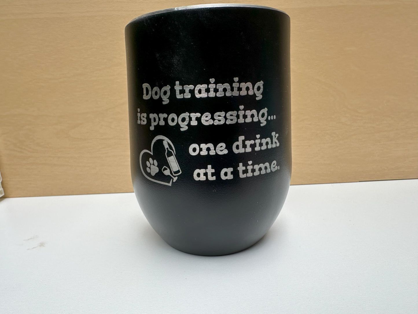 Funny Dog Training and Drinking Wine Tumbler