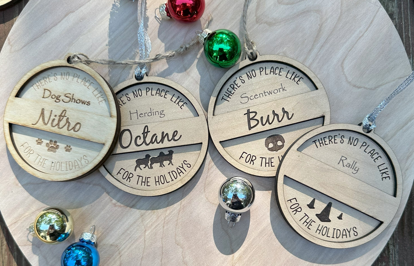 Dog Sport Wood Christmas Ornaments, Personalized, Multiple Sports