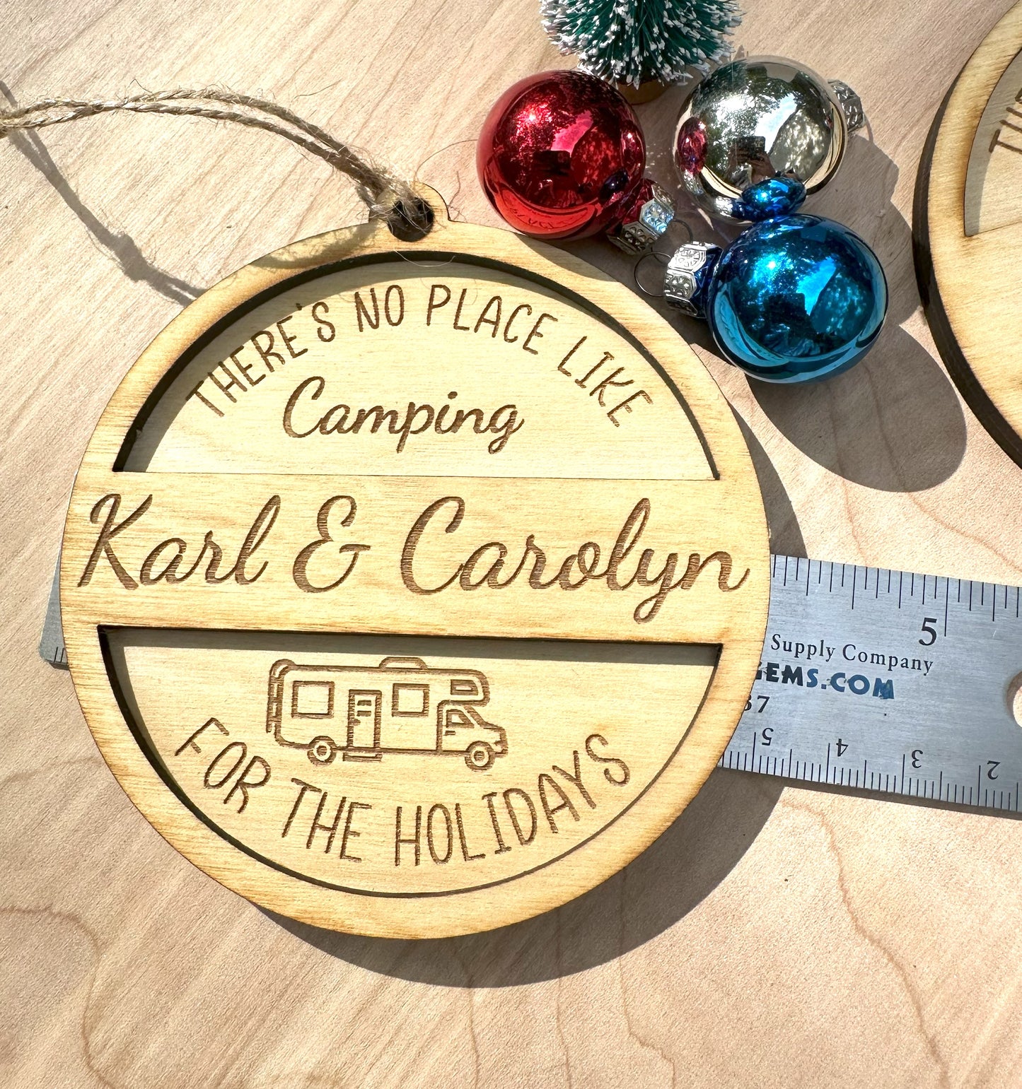 Personalized Class C RV No Place Like Camping Ornament