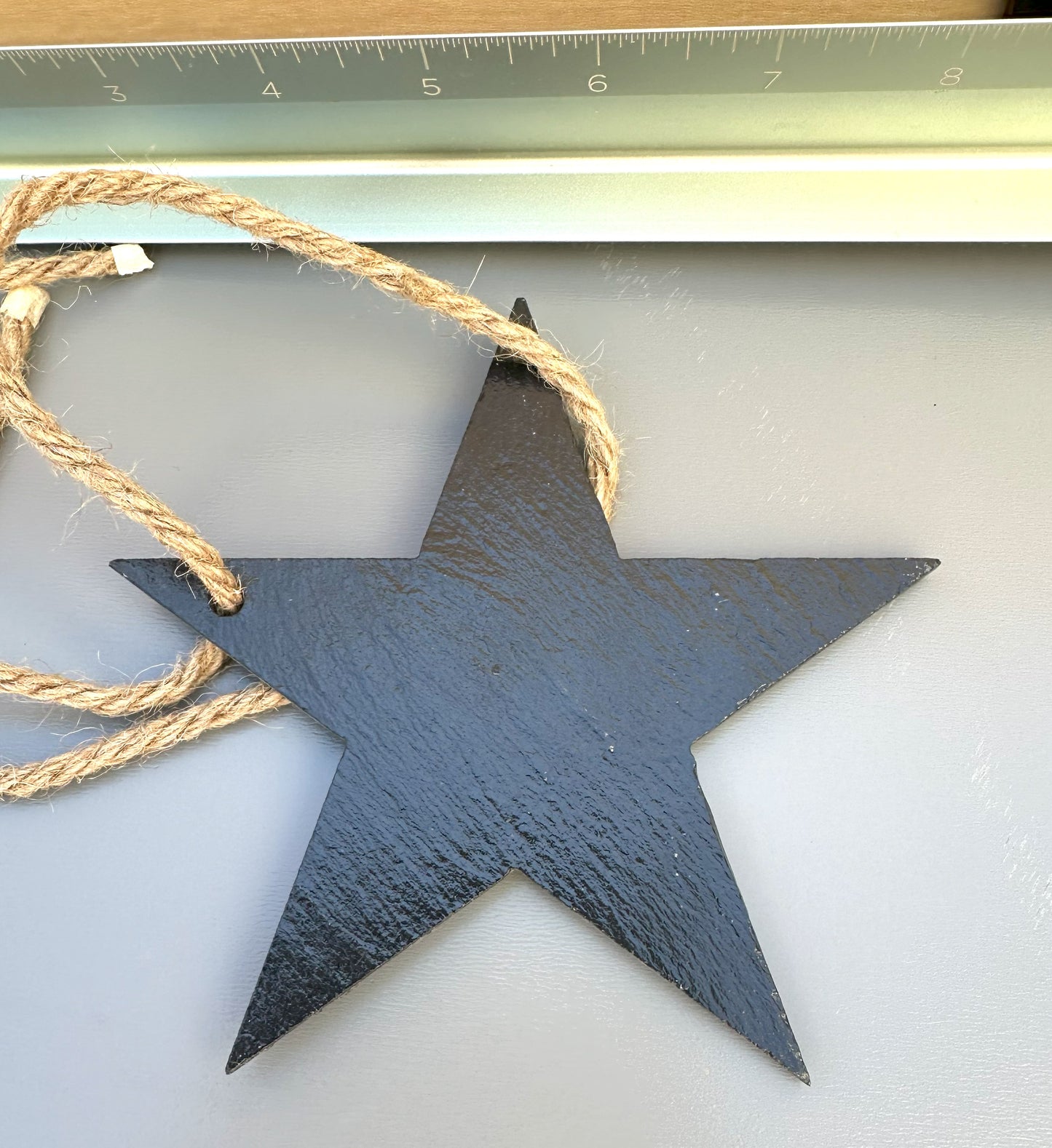 Peeking Belgian Sheepdog Slate Star Ornament