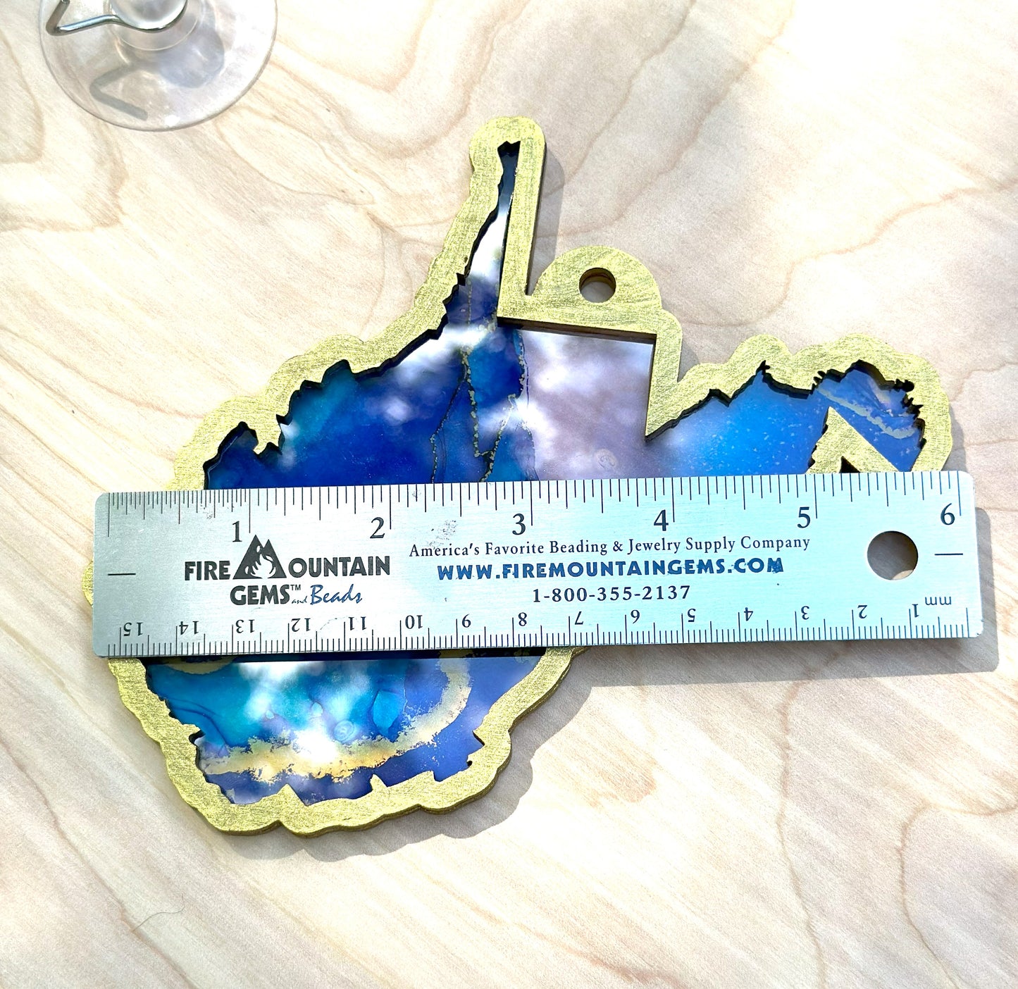 West Virginia Suncatcher, Blue and Gold WV