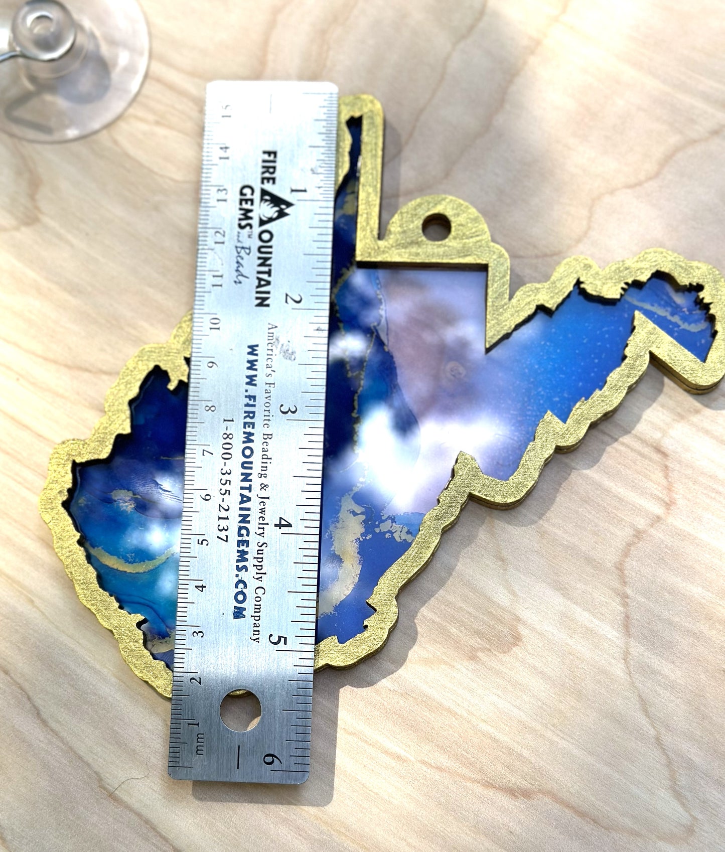 West Virginia Suncatcher, Blue and Gold WV
