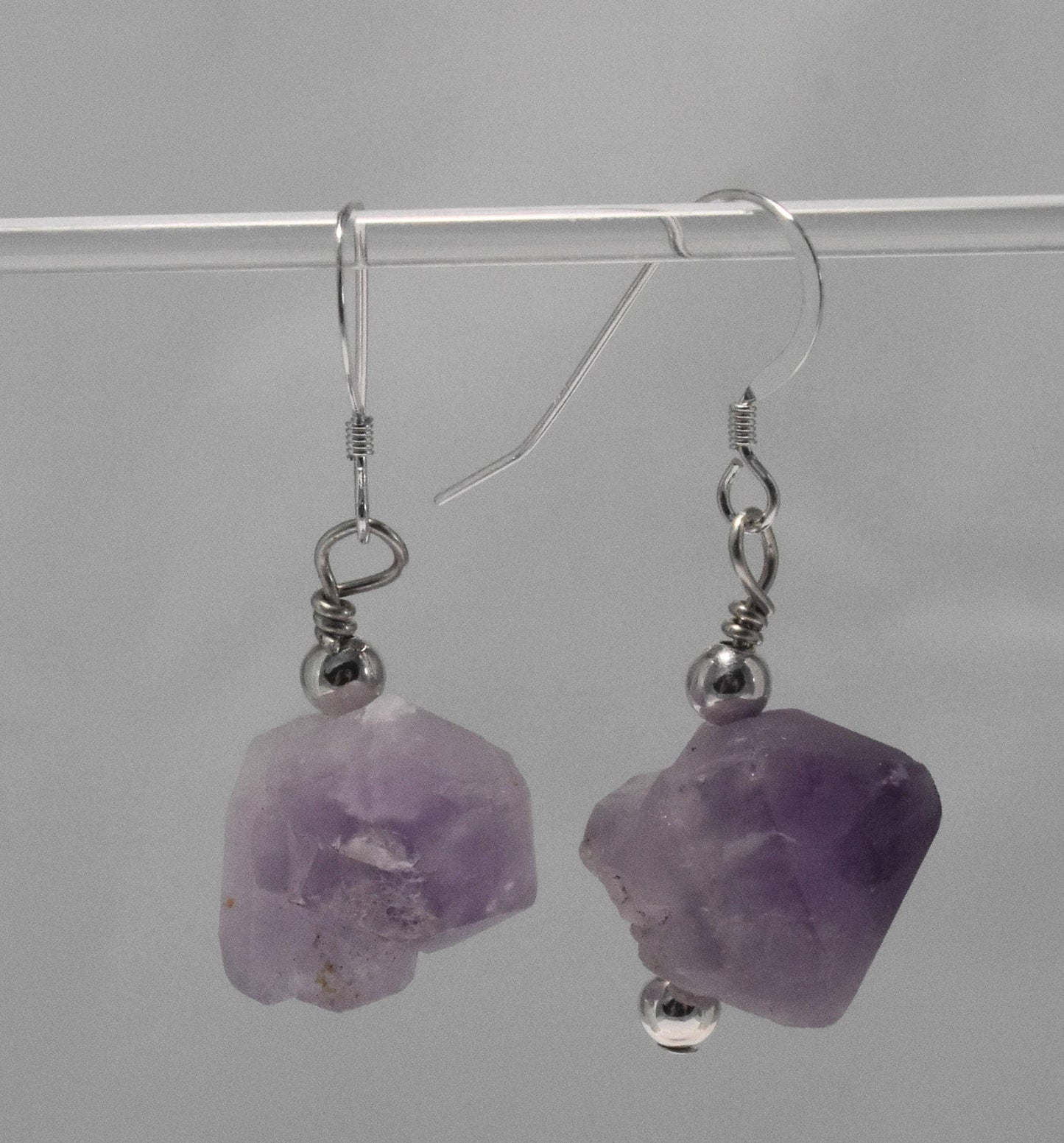 Raw Amethyst Earrings