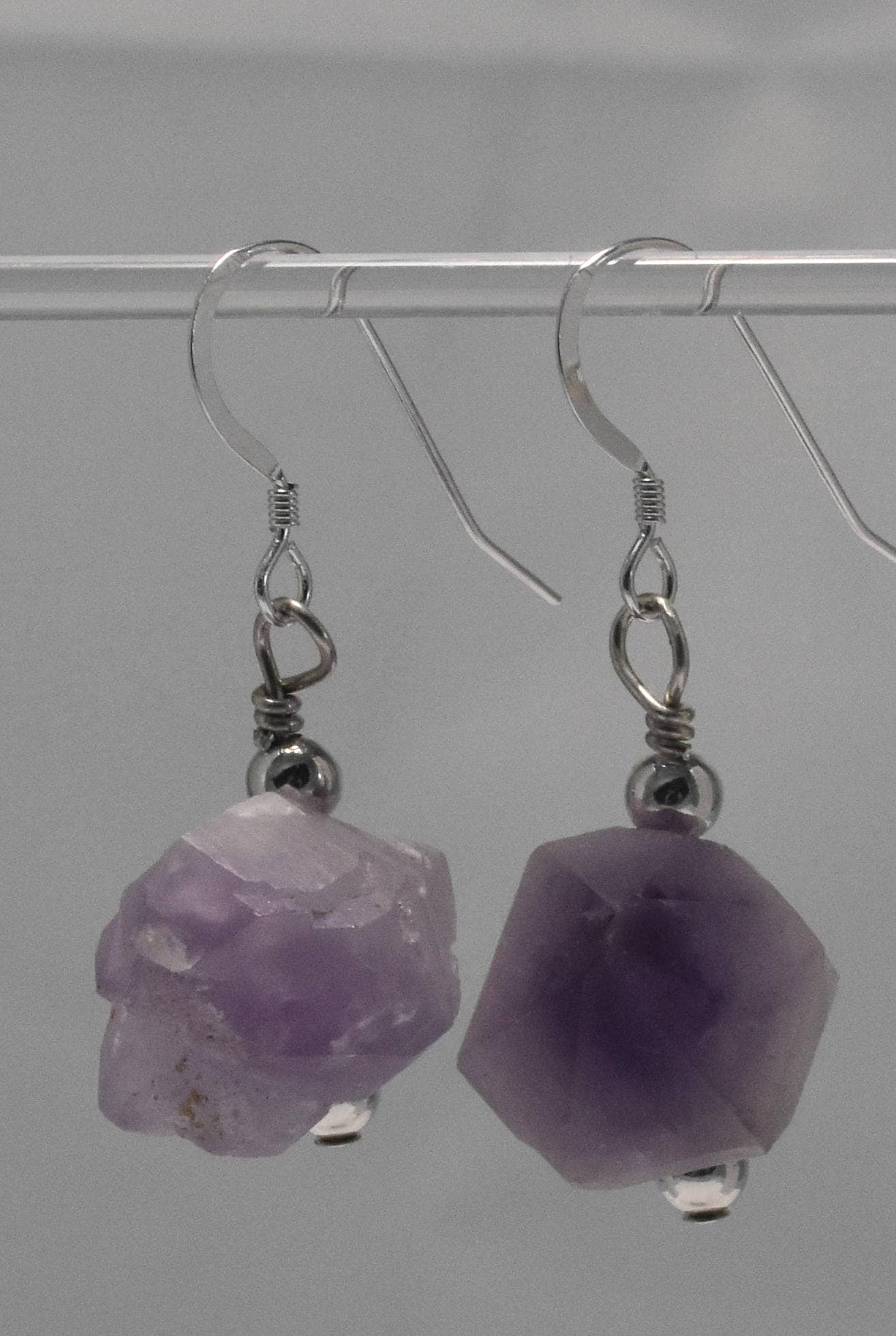 Raw Amethyst Earrings