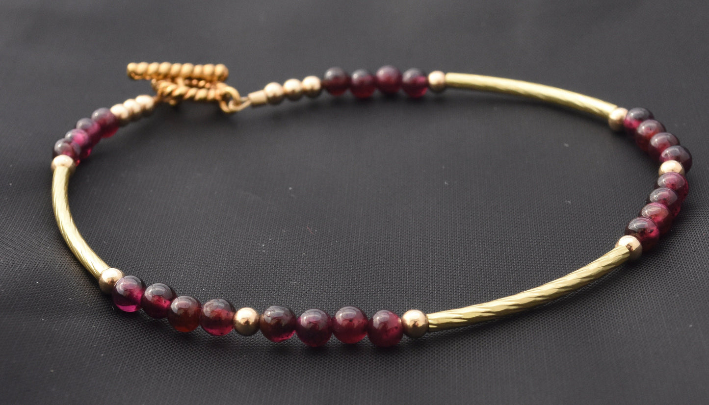 Minimalist Garnet Bracelet