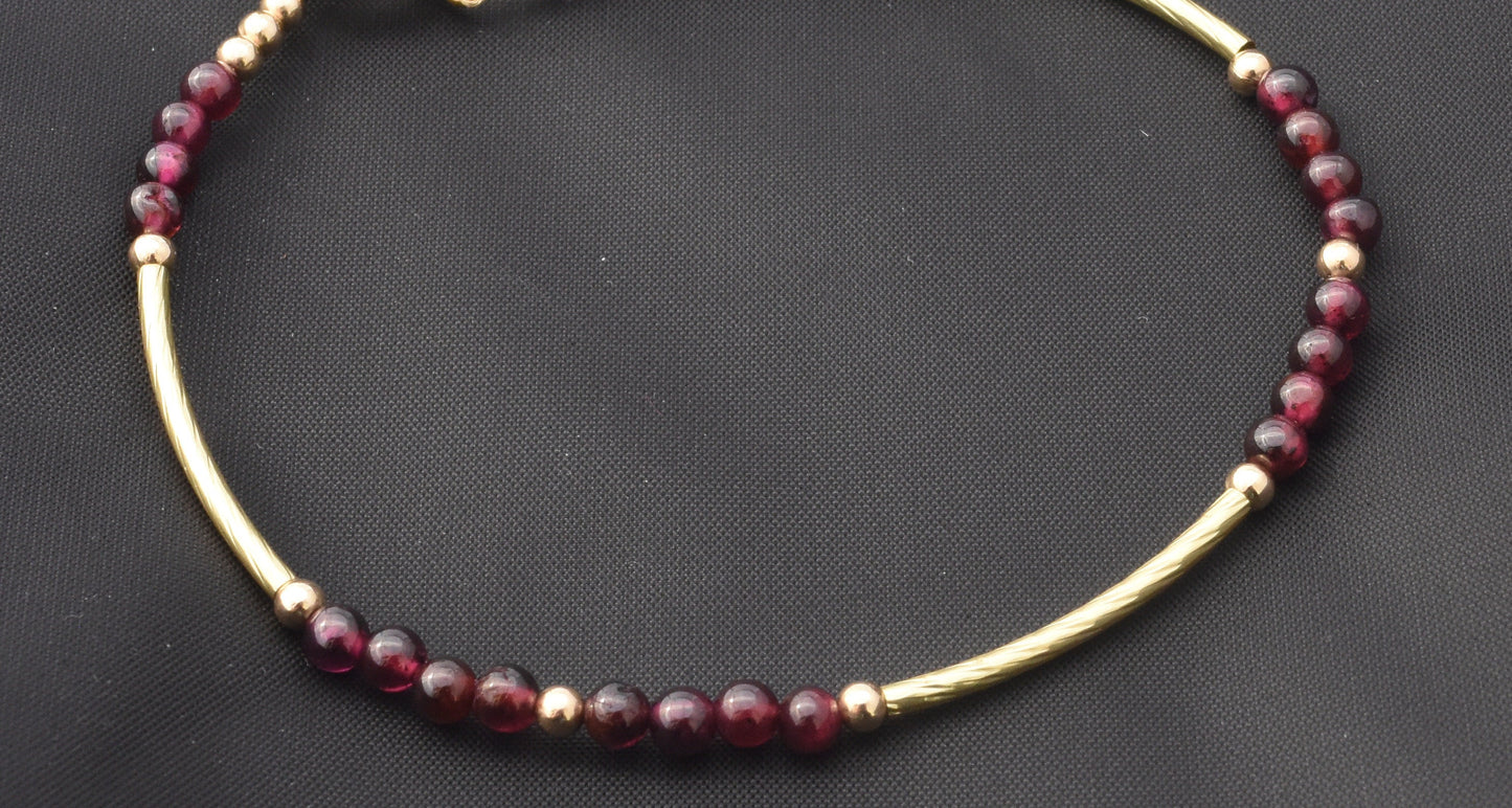 Minimalist Garnet Bracelet