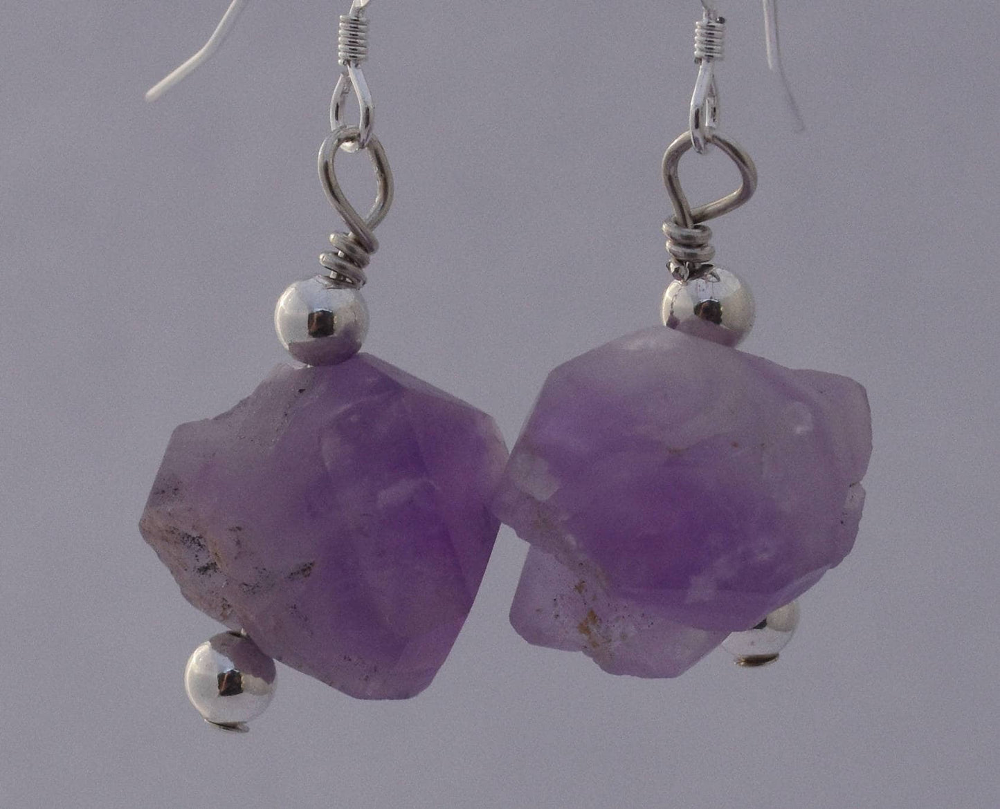 Raw Amethyst Earrings