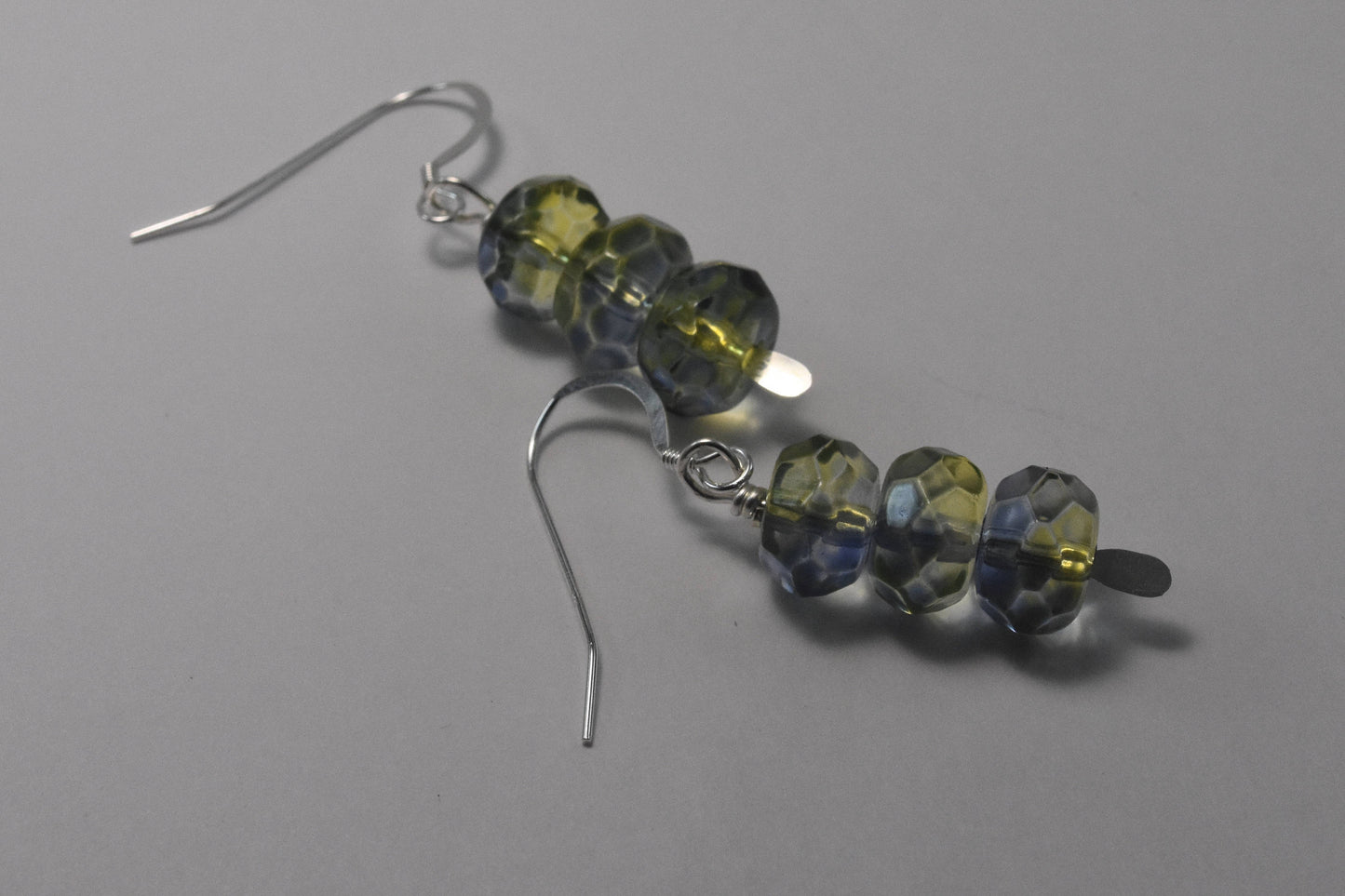 Blue and Green Glass Earrings