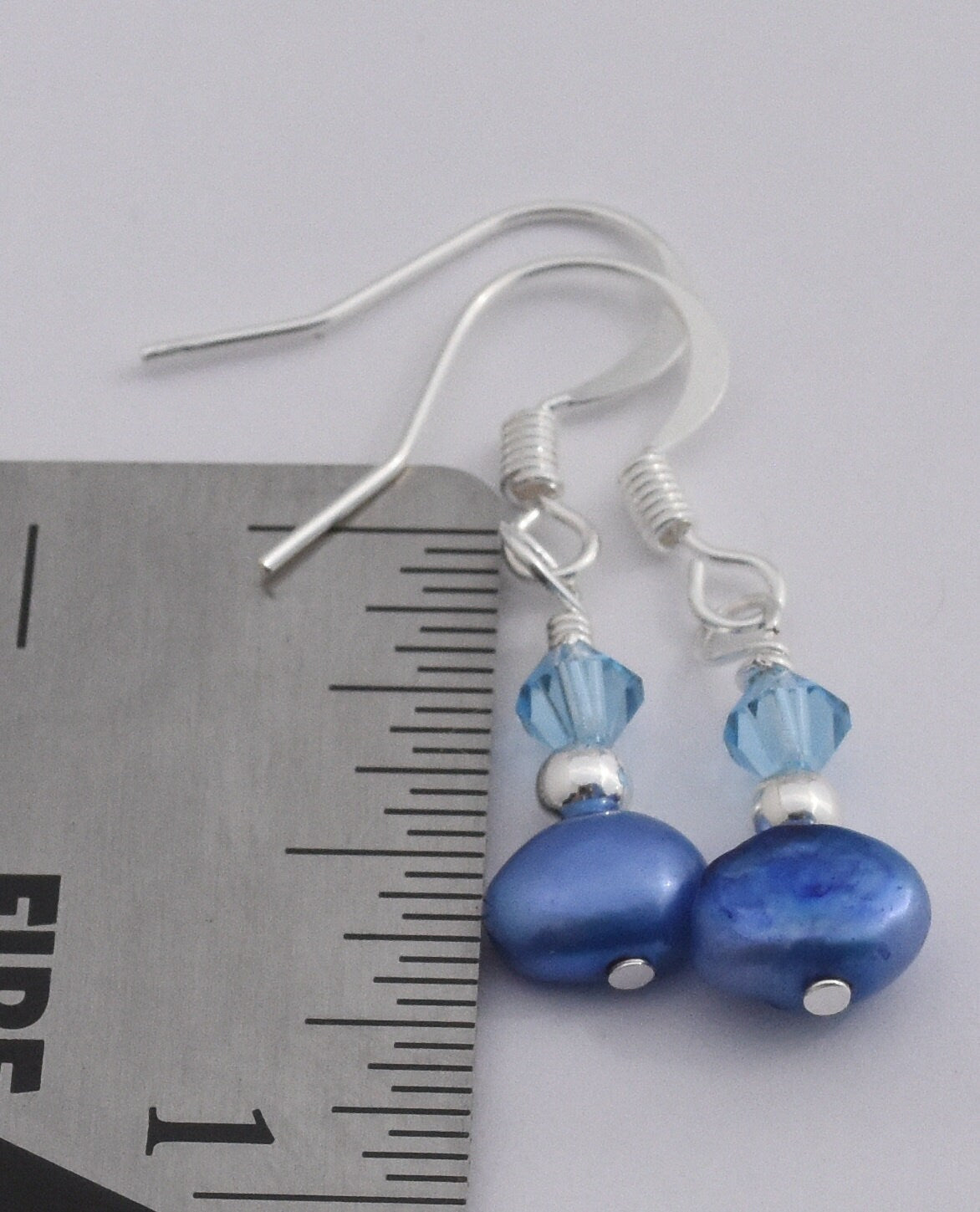 Blue Pearl Drop Earrings