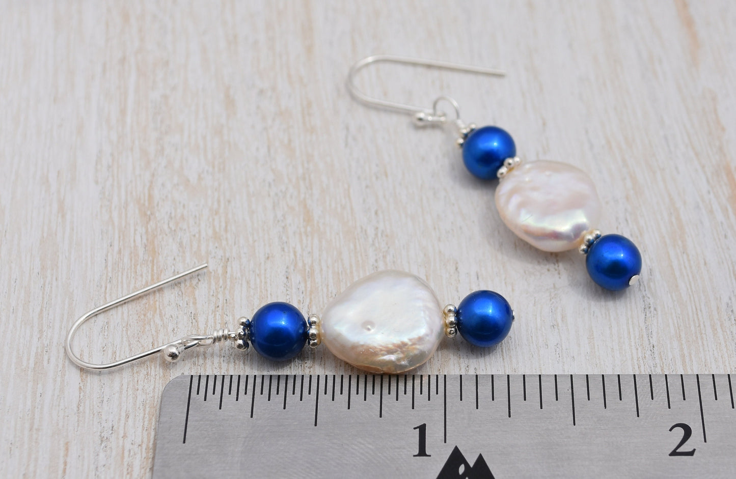 Blue Freshwater Pearl Earrings