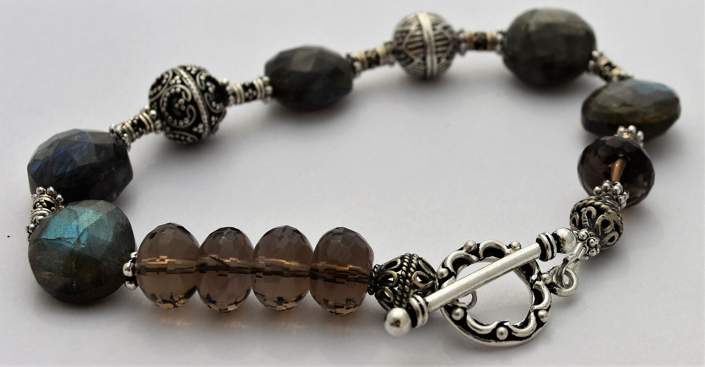 Labradorite and Smokey Topaz Bracelet