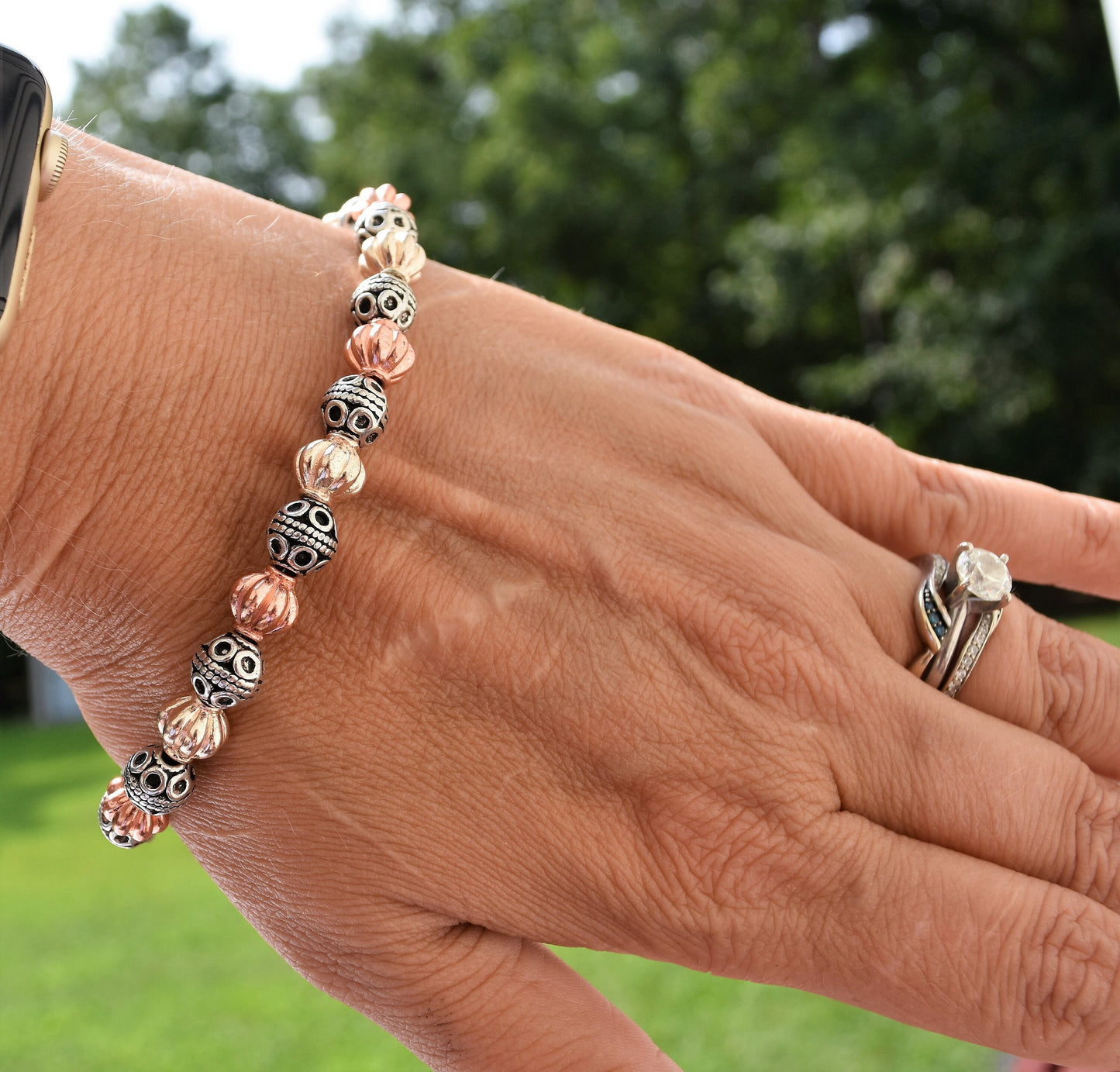 Mixed Metal Bead Bracelet