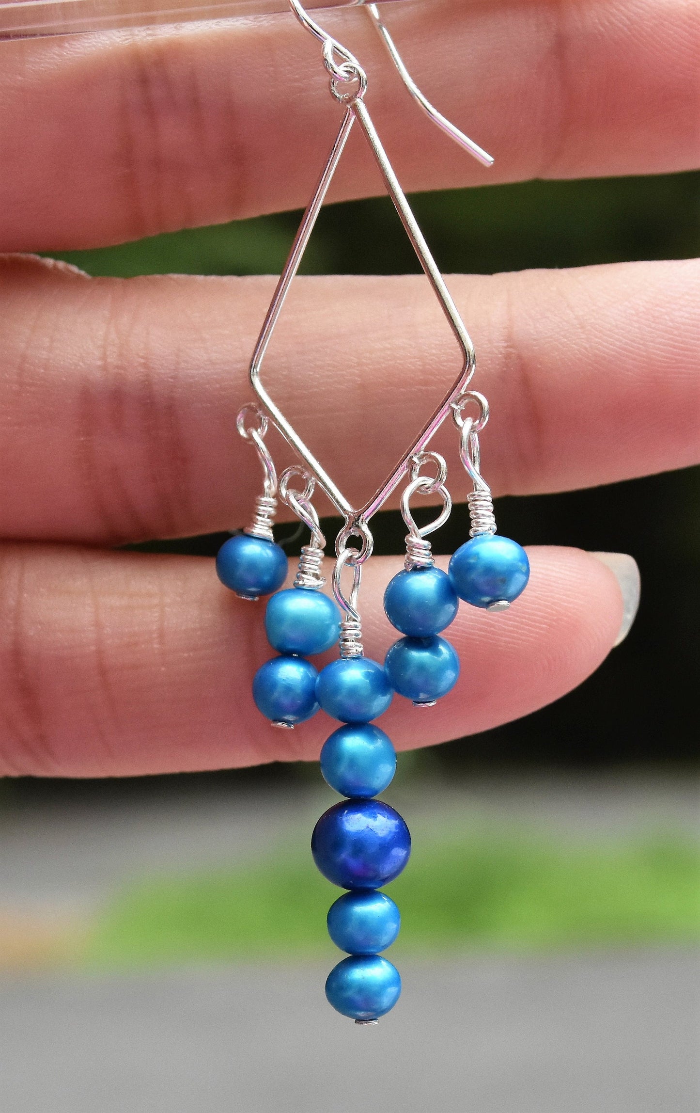 Pearl Sterling Silver Chandelier Earrings