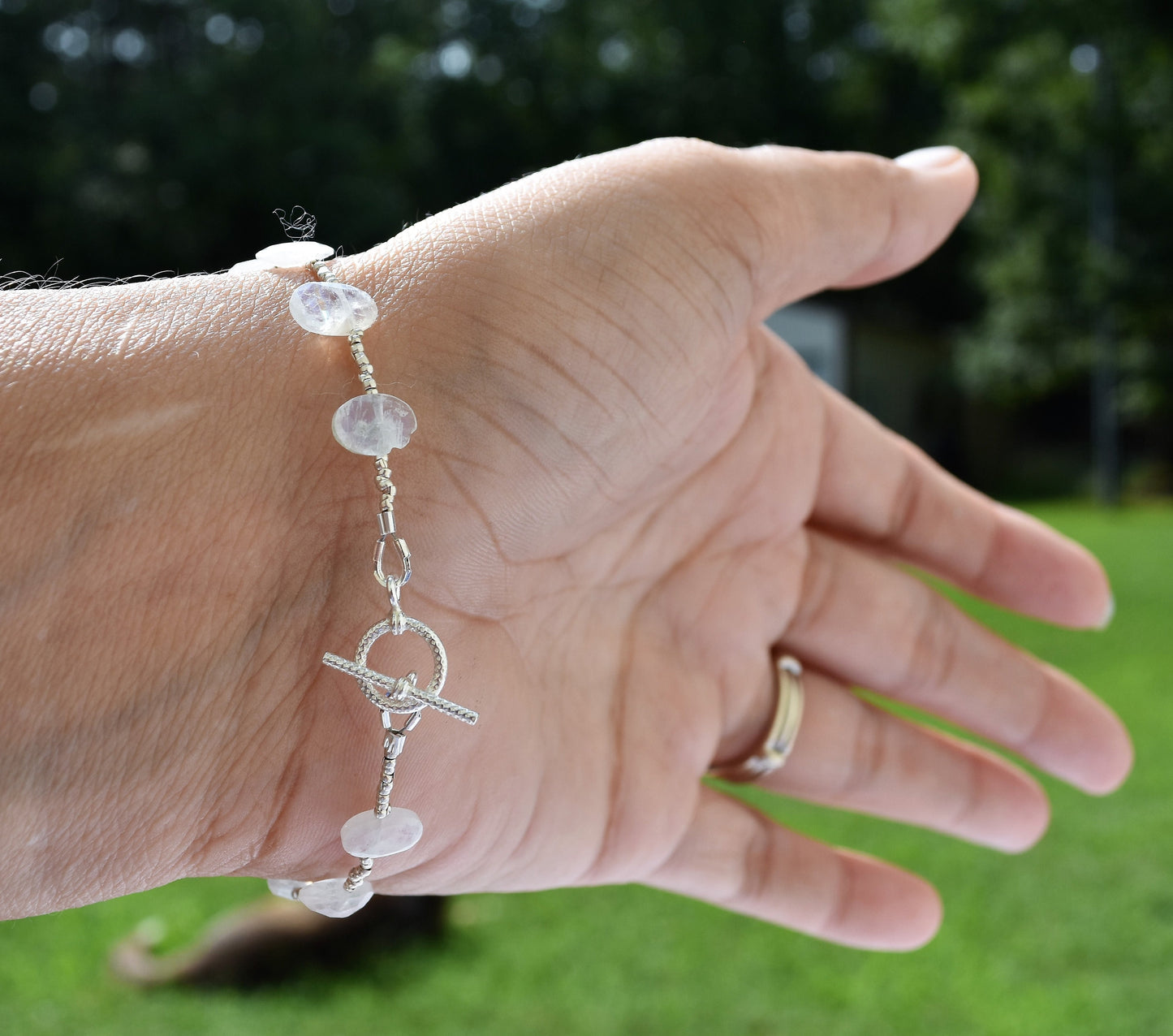Moonstone and Silver Bracelet