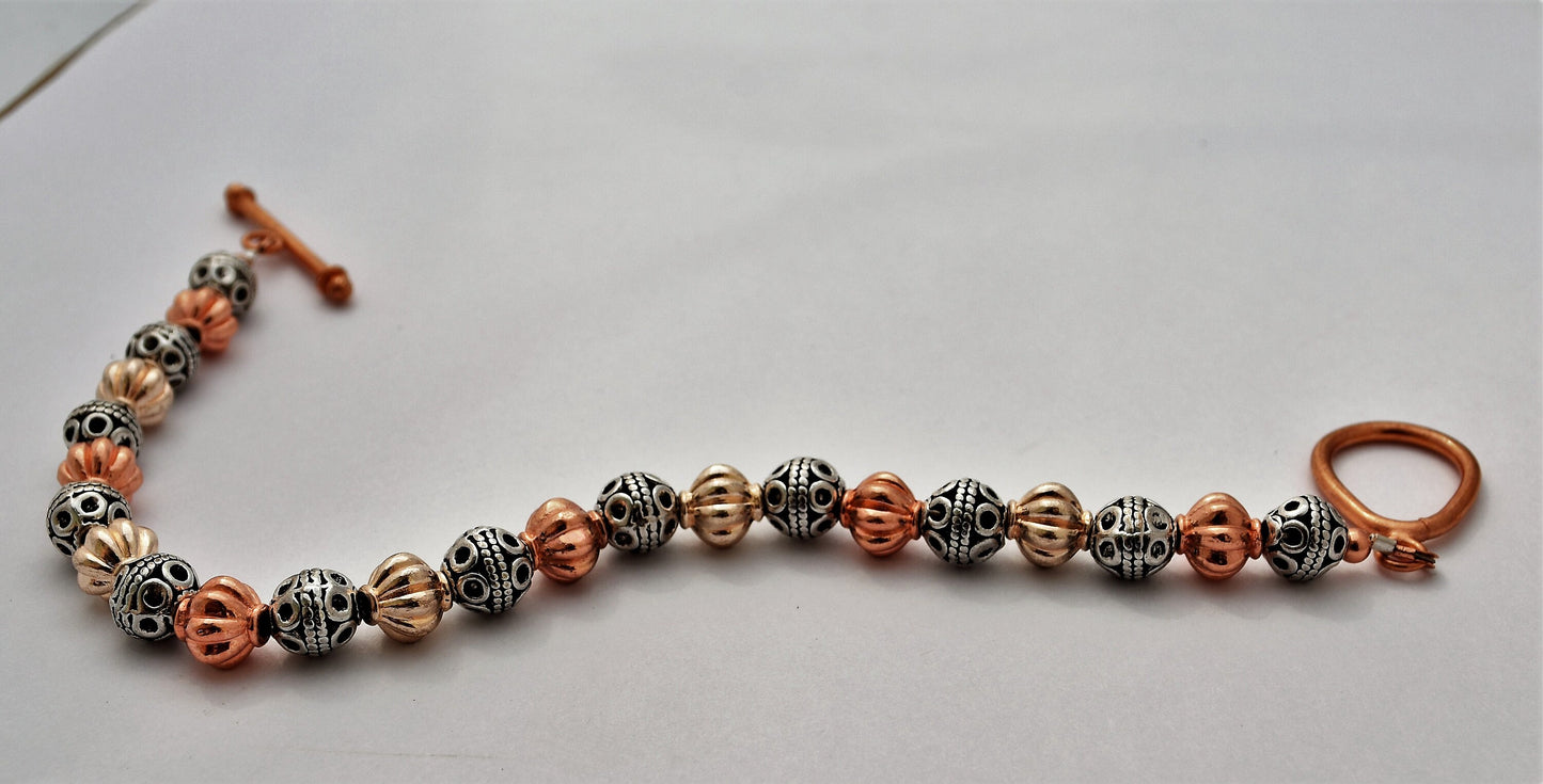Mixed Metal Bead Bracelet