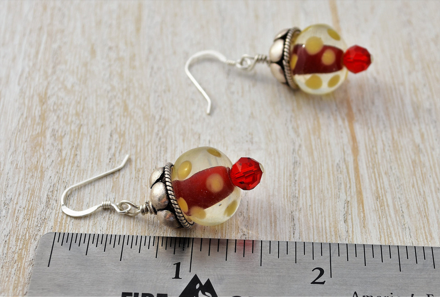 Red Lampwork Earrings