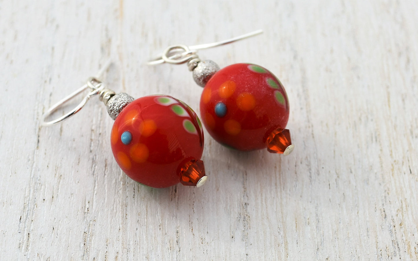 Red Lampwork Earrings