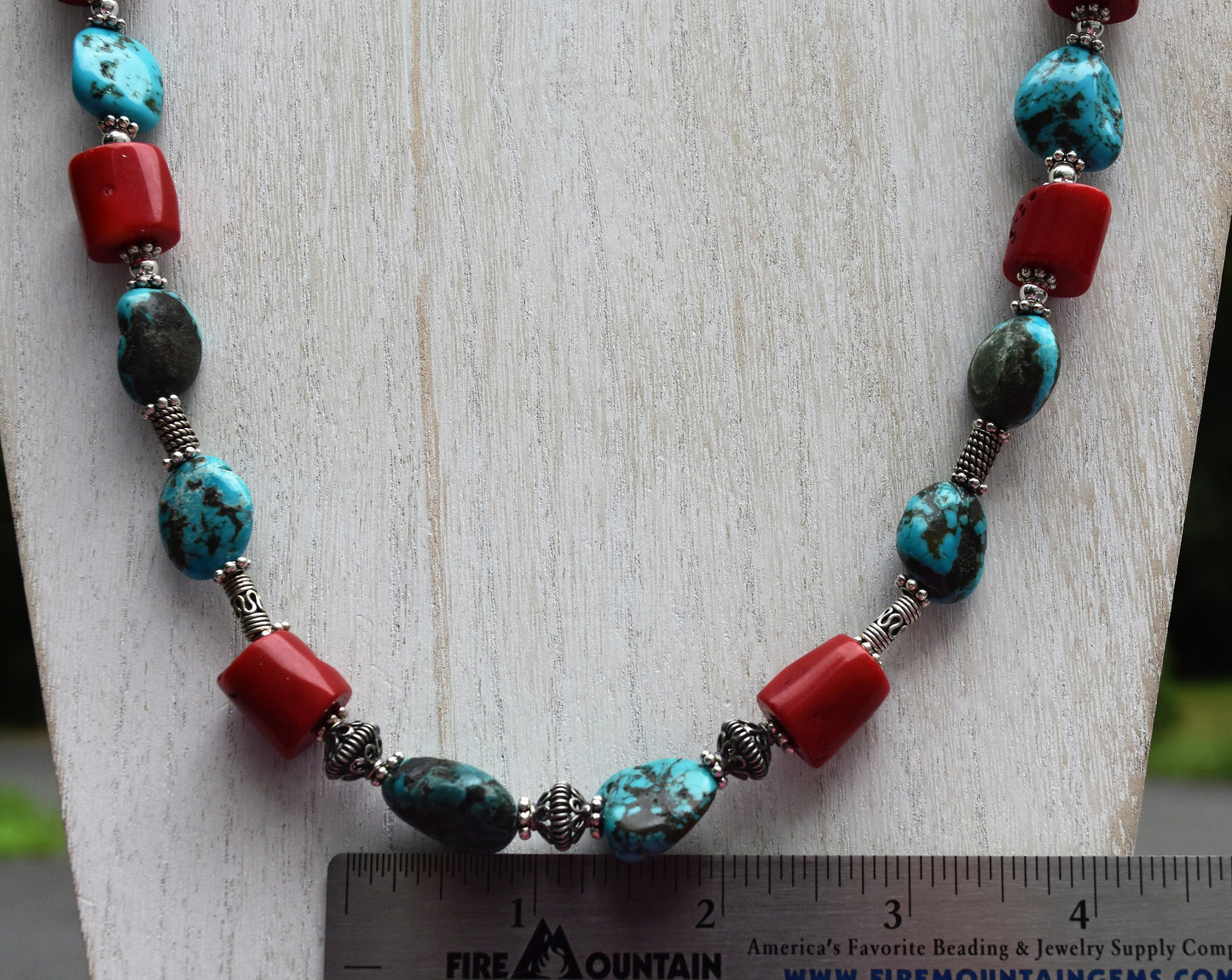 Turquoise and Coral Necklace