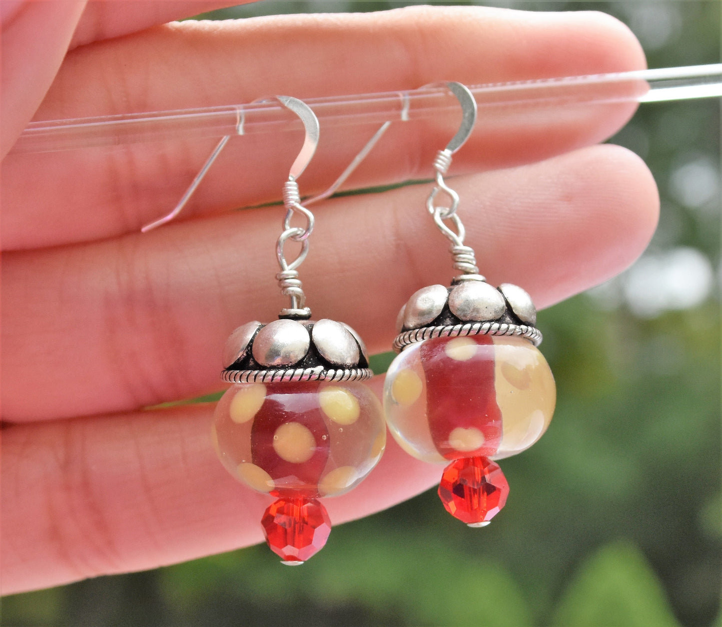 Red Lampwork Earrings